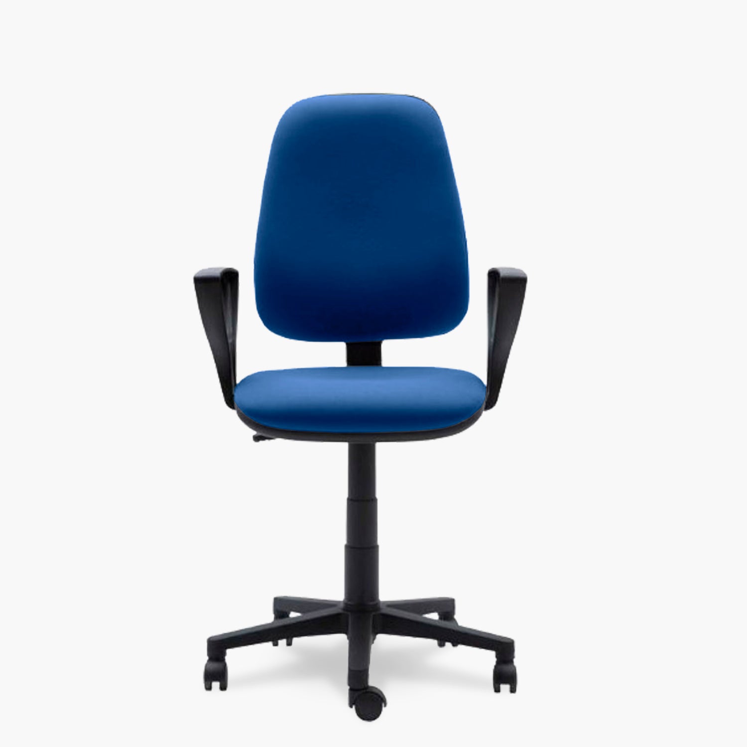 Silla Escritorio Rudy Alta Brazo Fijo Tela Azul - Form Design