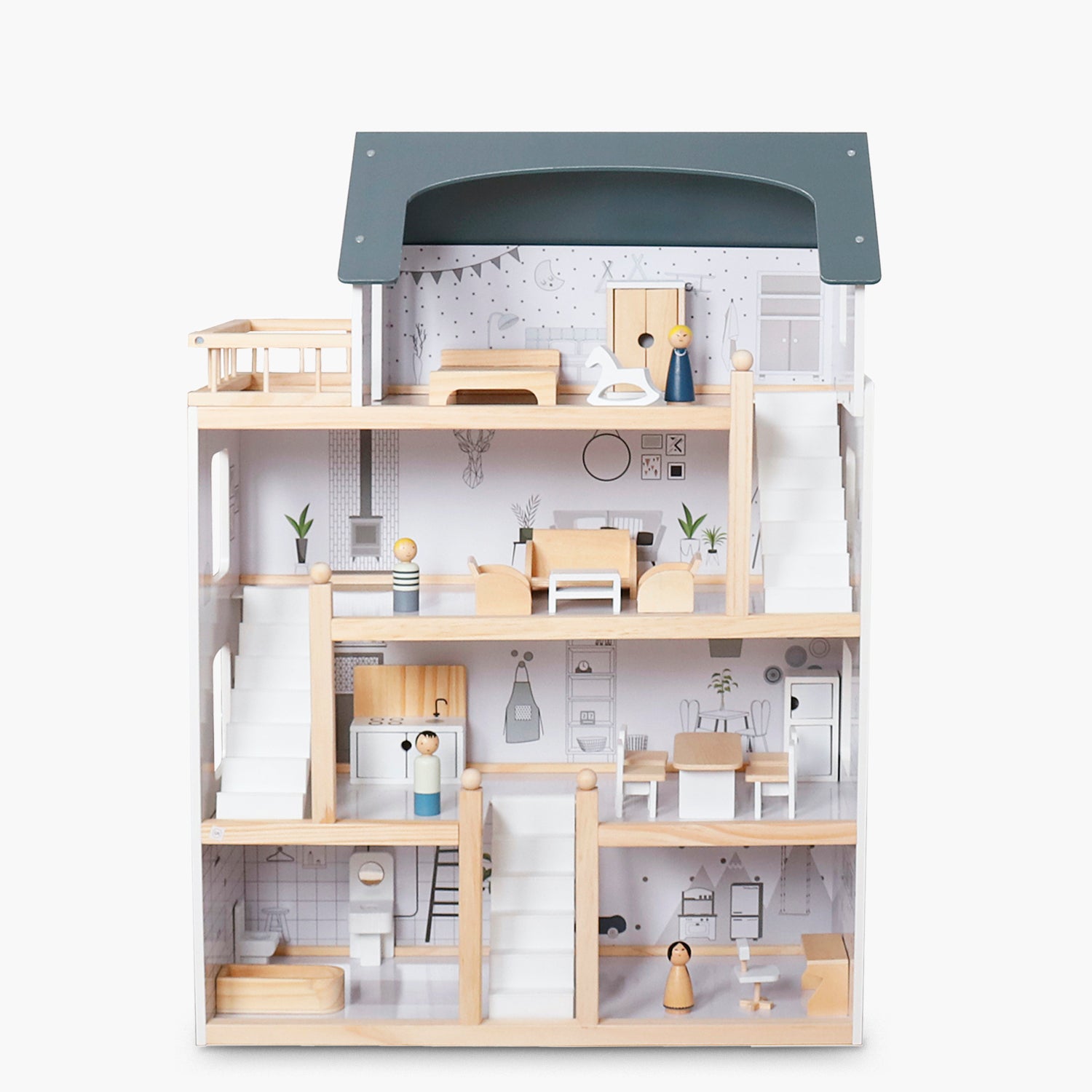 Casita de Muñecas Infantil de Madera Agustina Multicolor - Form Design