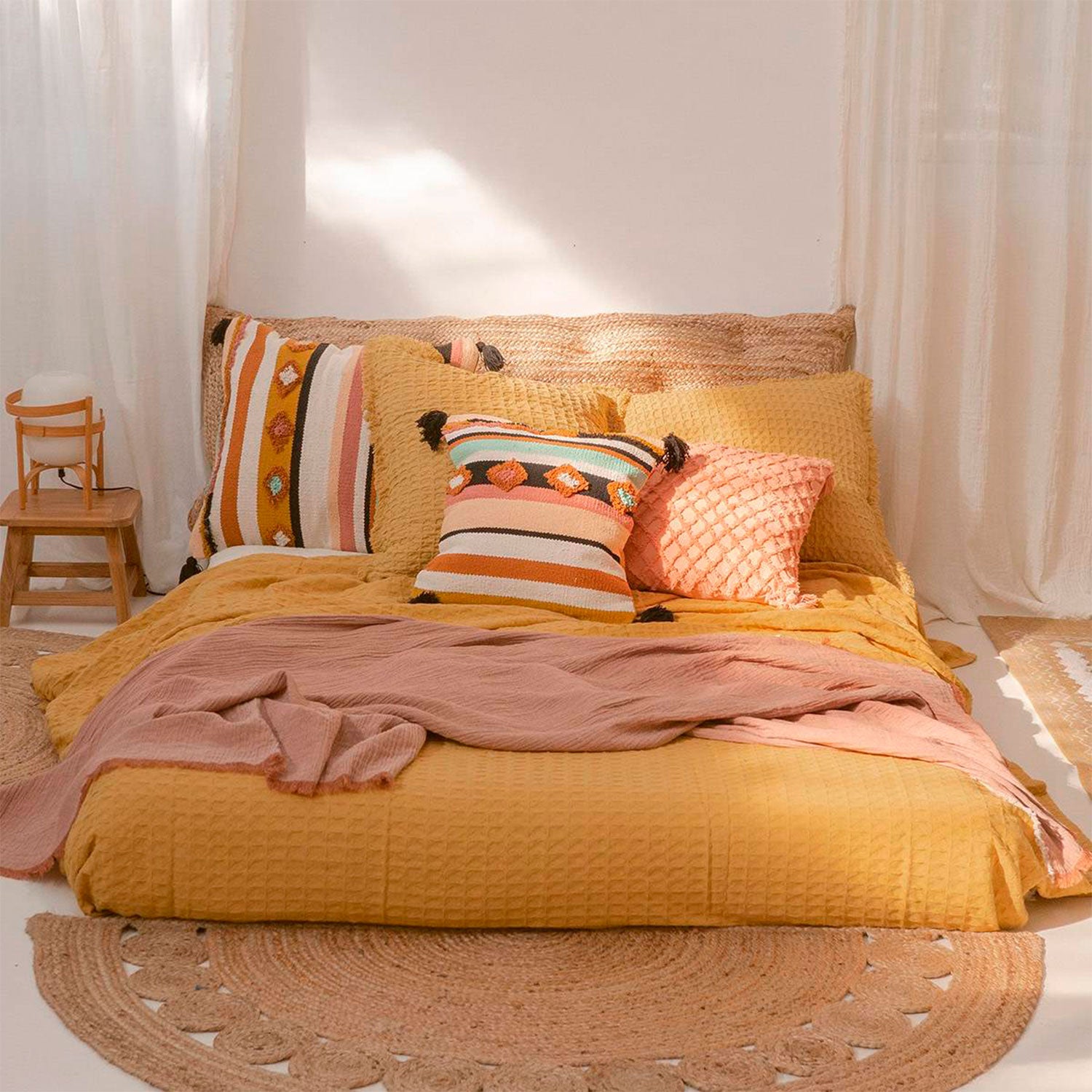 Cubrecama Panal 2 Plazas Amarillo