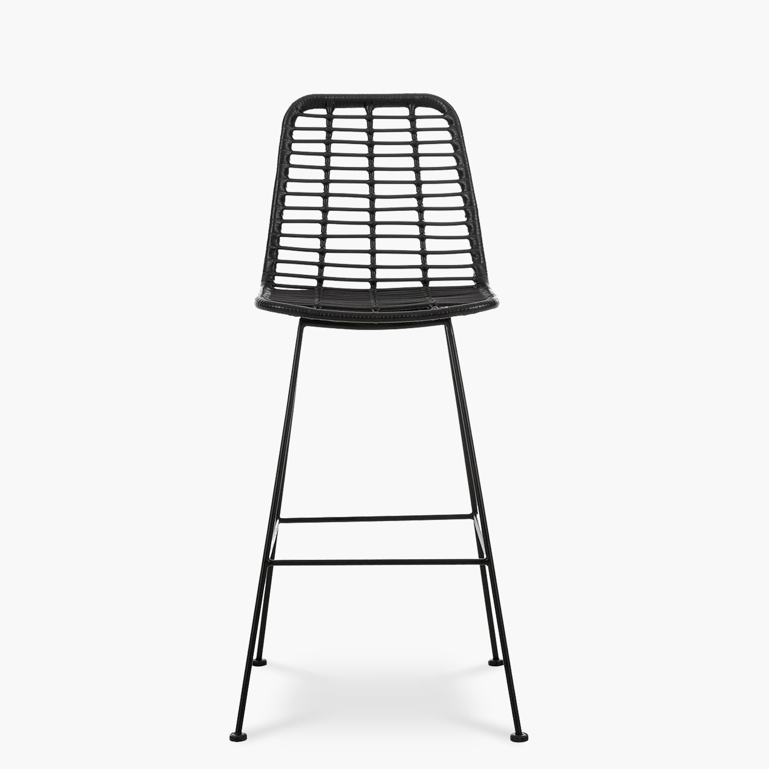 Taburete alto ratan sintetico Creta Negro - Form Design