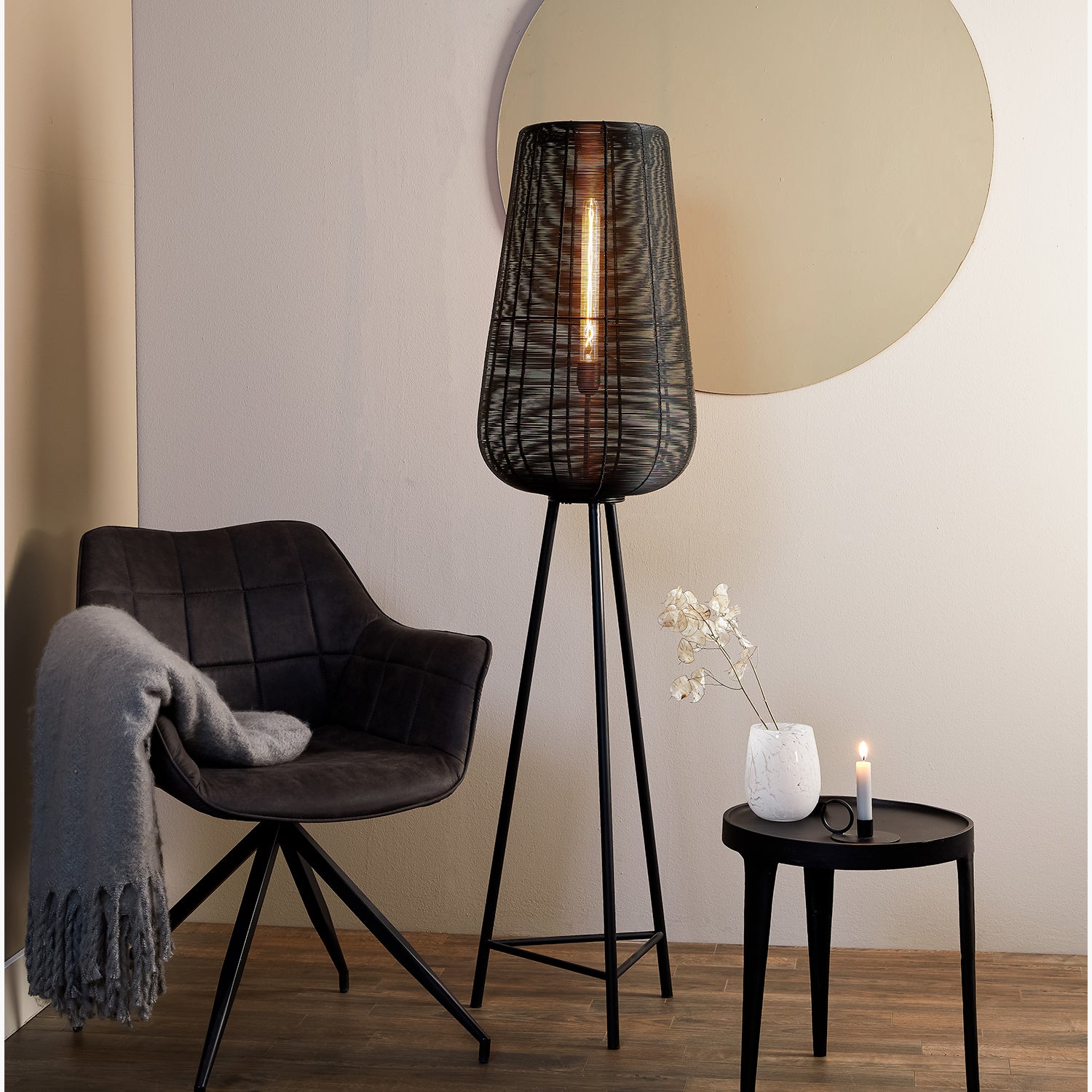 Lámpara De pie Adeta Negro