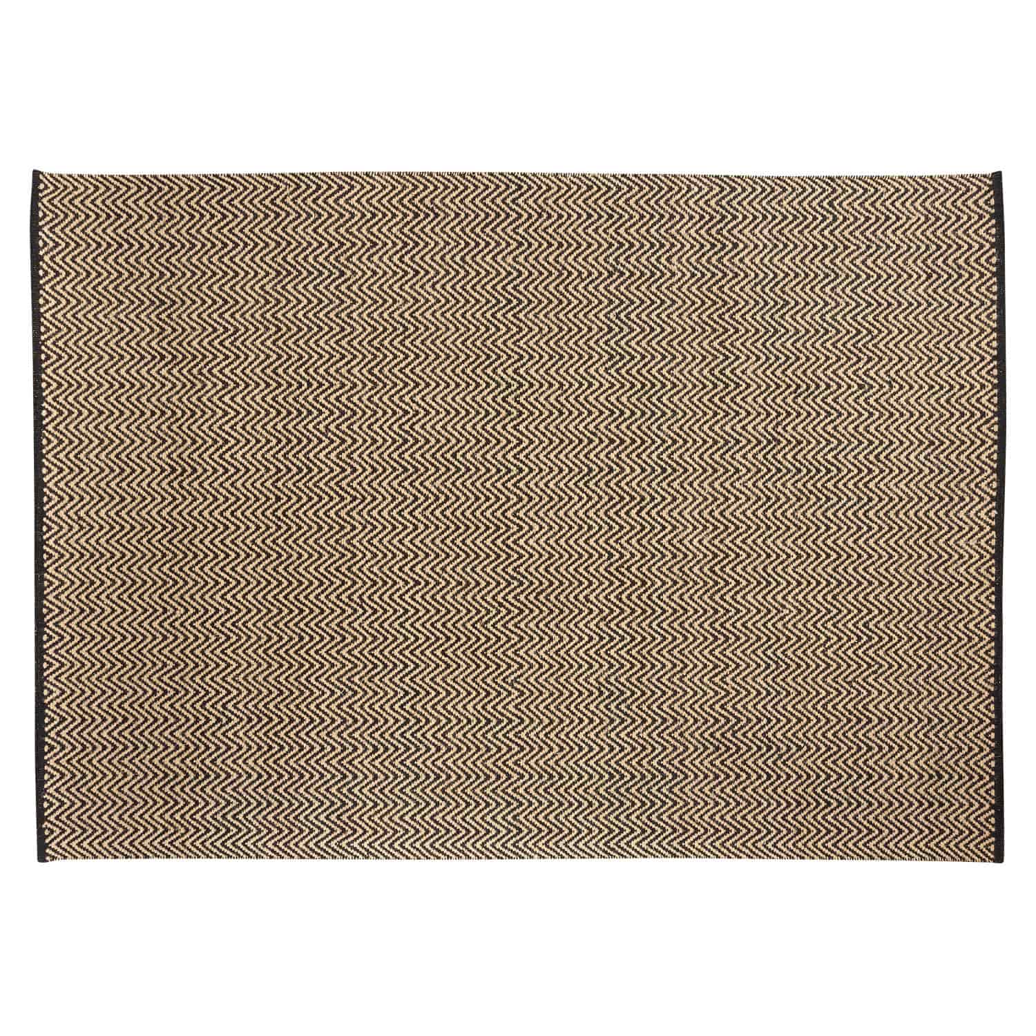 Alfombra Yute Chevron 170x240 Negro - Form Design