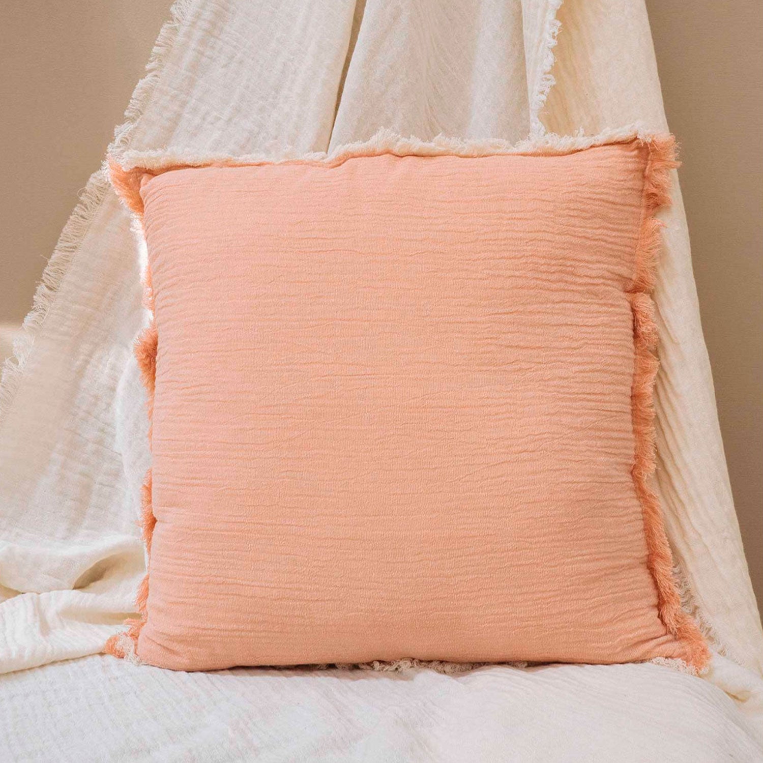 Funda Cojin Algodon Layer 45X45 Salmón