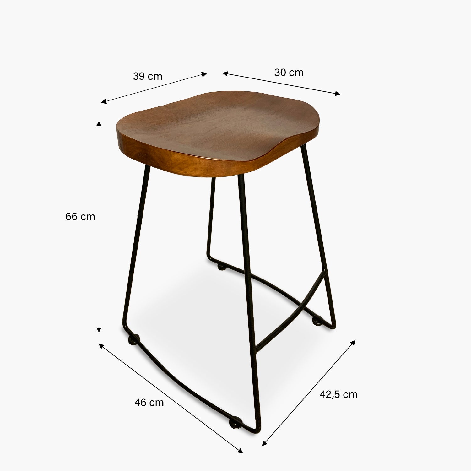 Taburete Medio 66 Madera City Chocolate - Form Design