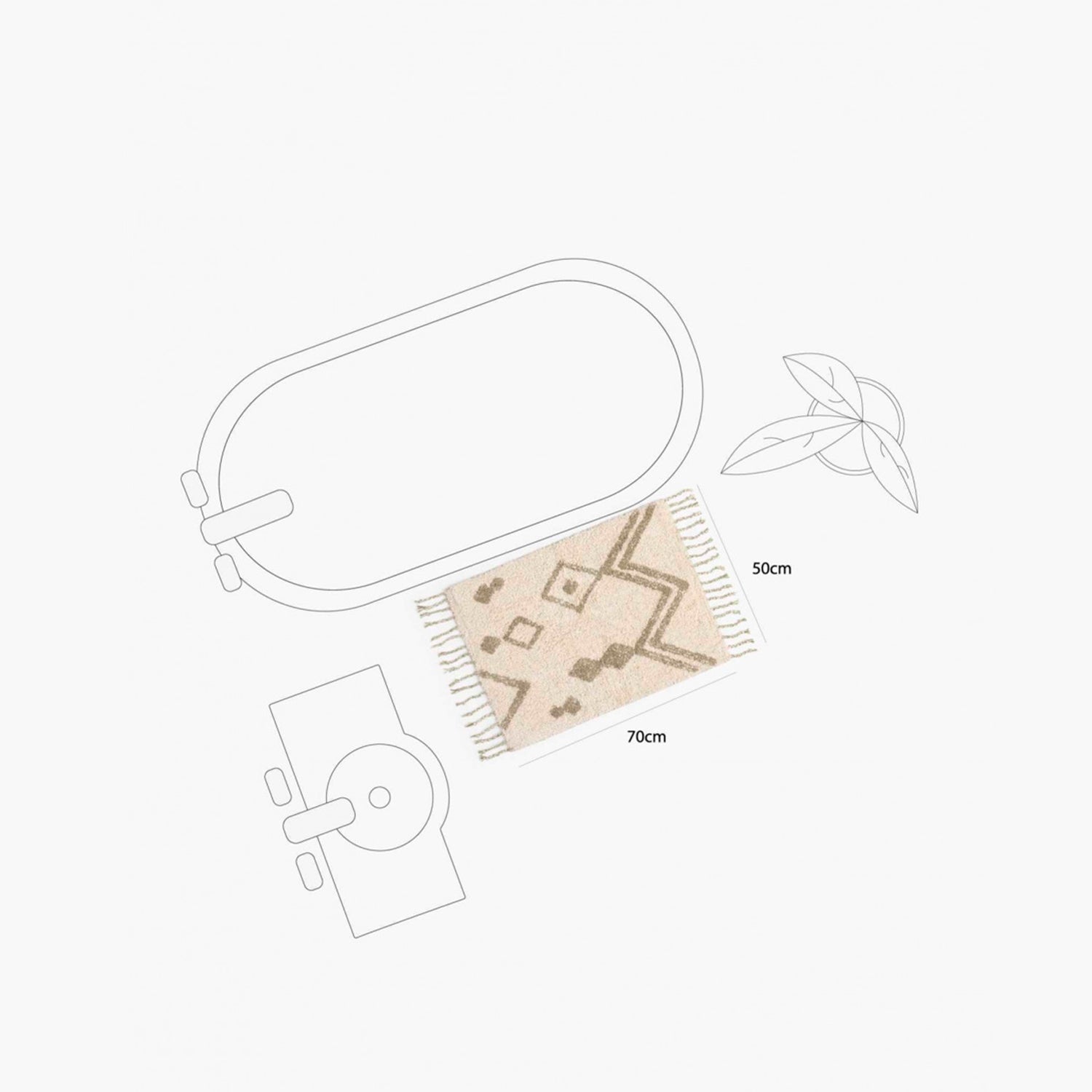 Piso de Baño Fauve 50x70 Crudo - Form Design
