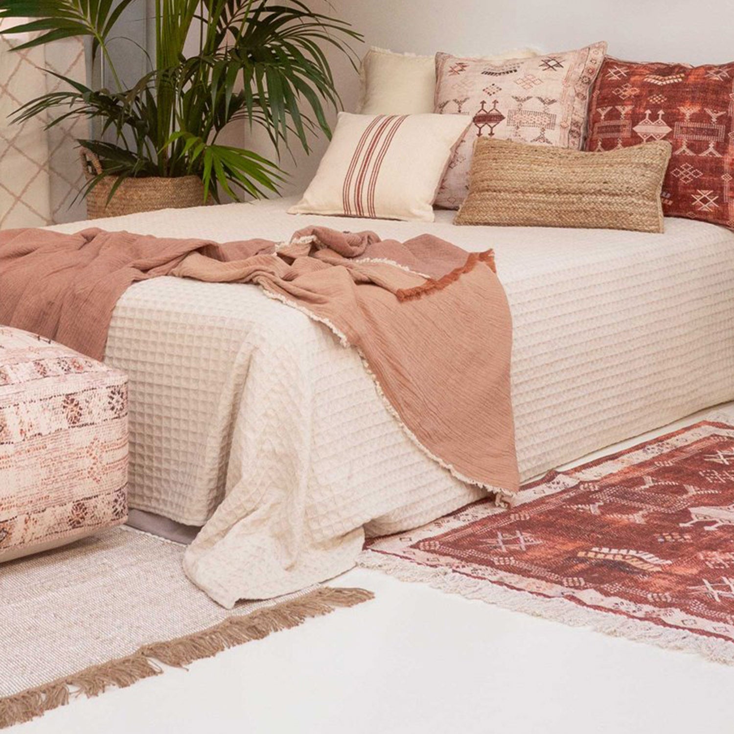 Cubrecama Panal 1 1/2 Plazas Natural