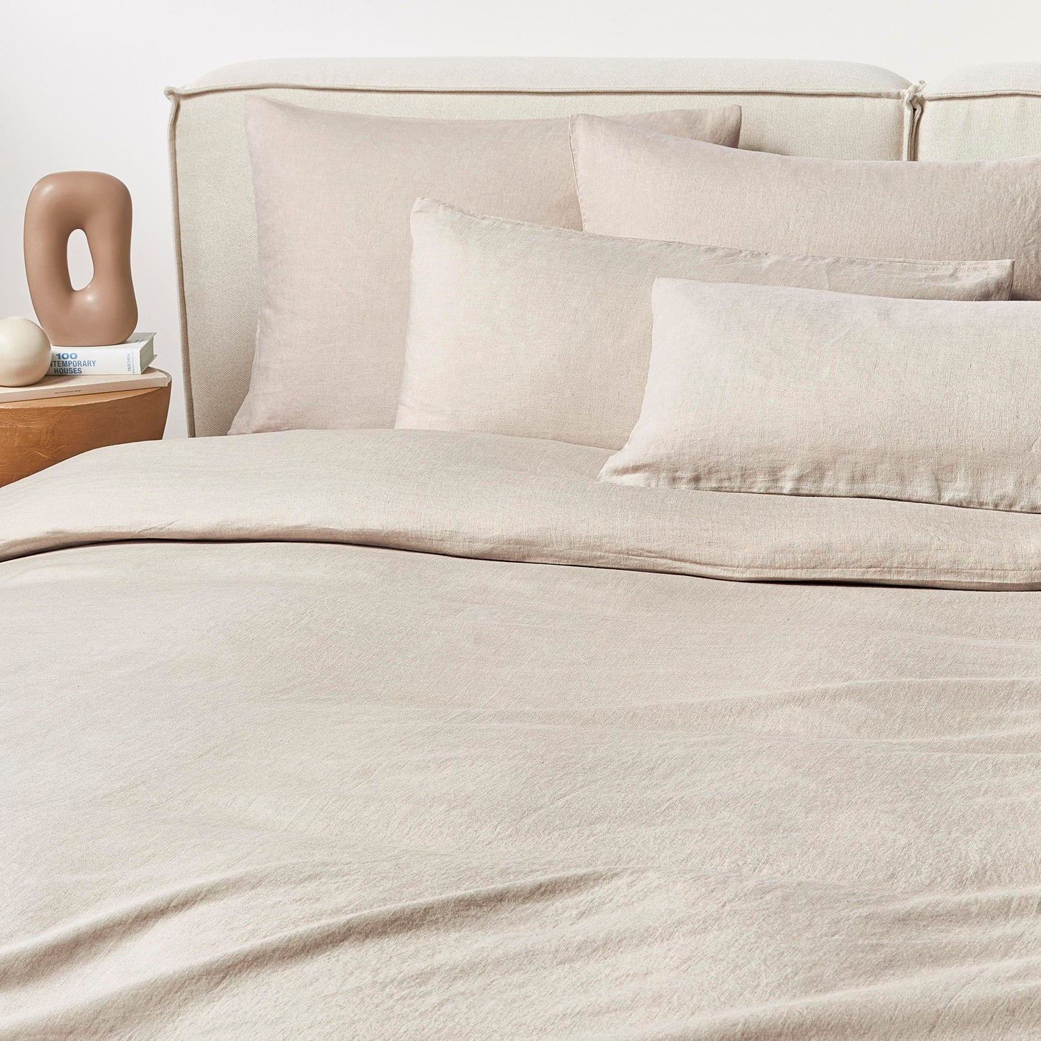 Funda Plumón 100% Lino Portofino 2 Plazas Natural - Form Design