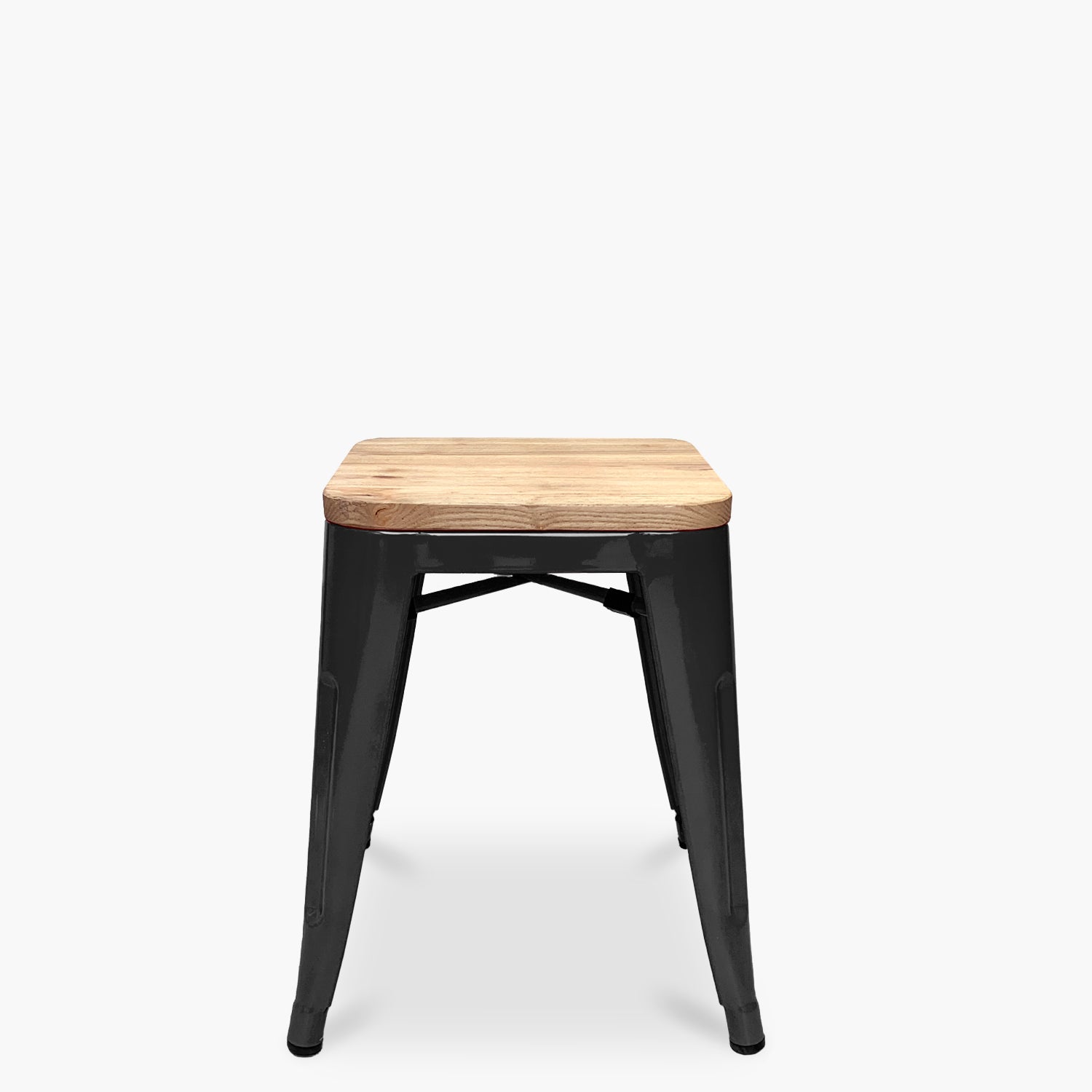 Piso Tolix Asiento Madera Negro - Form Design