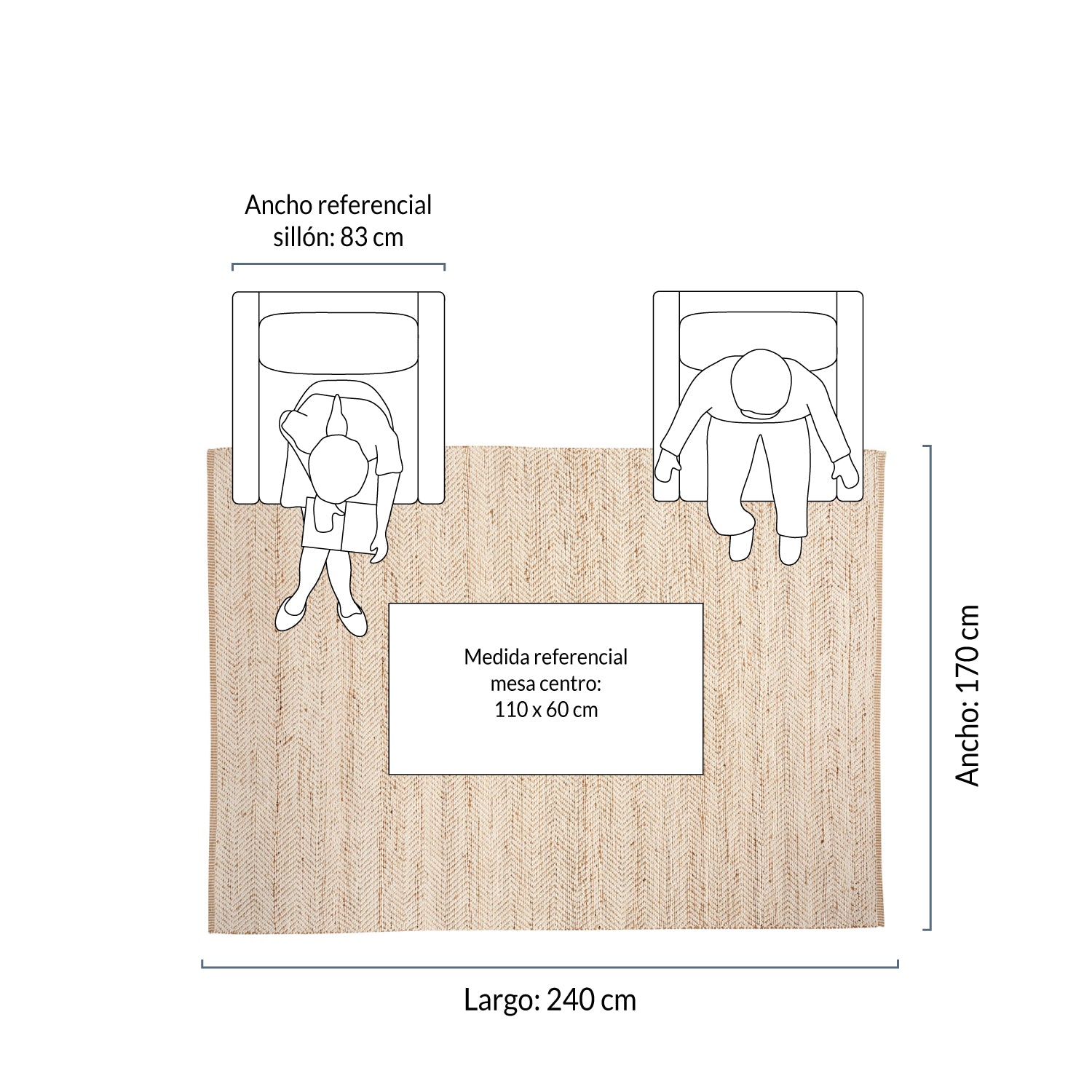 Alfombra Algodón/Cañamo Chebbi 170x240 Crudo - Form Design