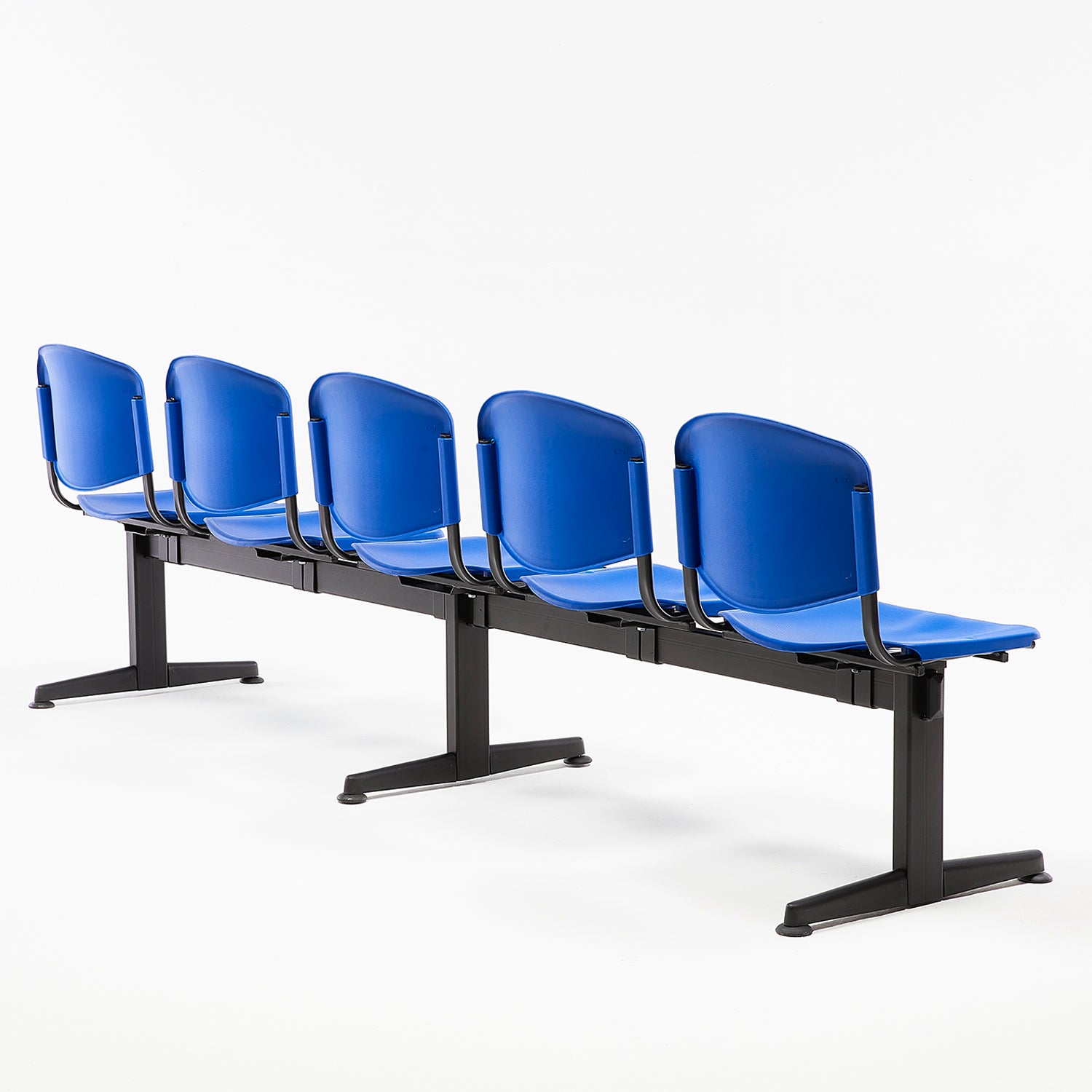 Banqueta Oficina Pata Luna ISO PP 5C Azul Base Negro - Form Design