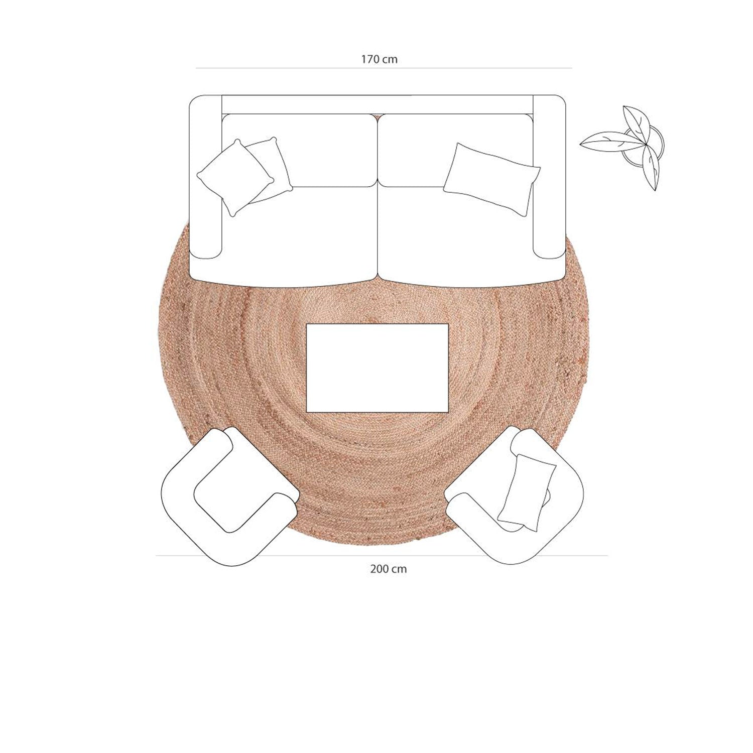 Alfombra Yute Ural Diam 200 - Form Design
