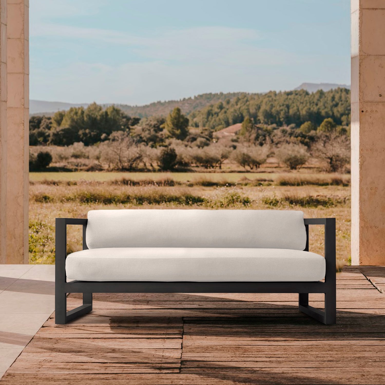 Sofá 2C Terraza Montego LT Blanco/Negro - Form Design