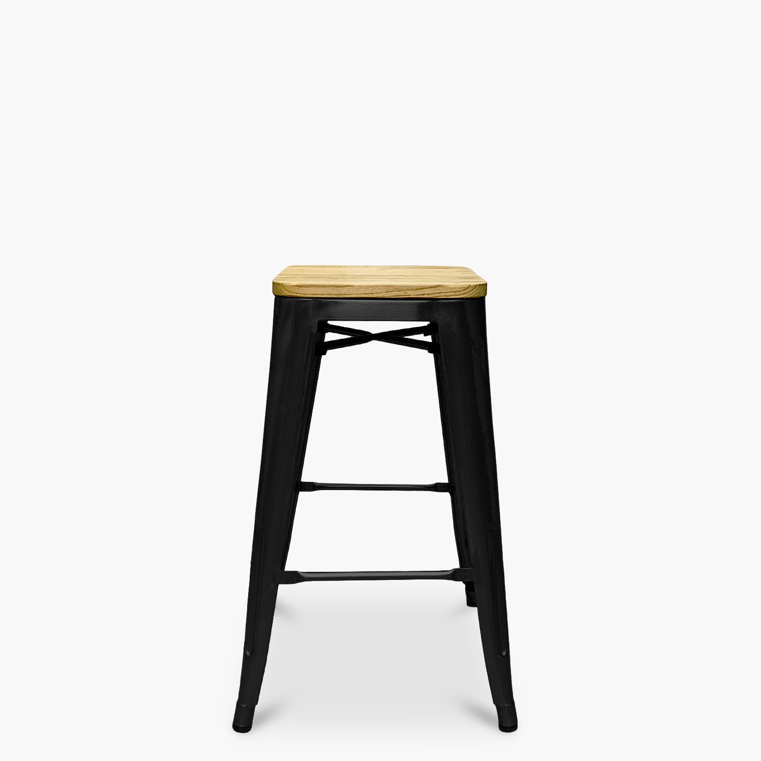 Taburete medio 66 Tolix Madera Negro - Form Design