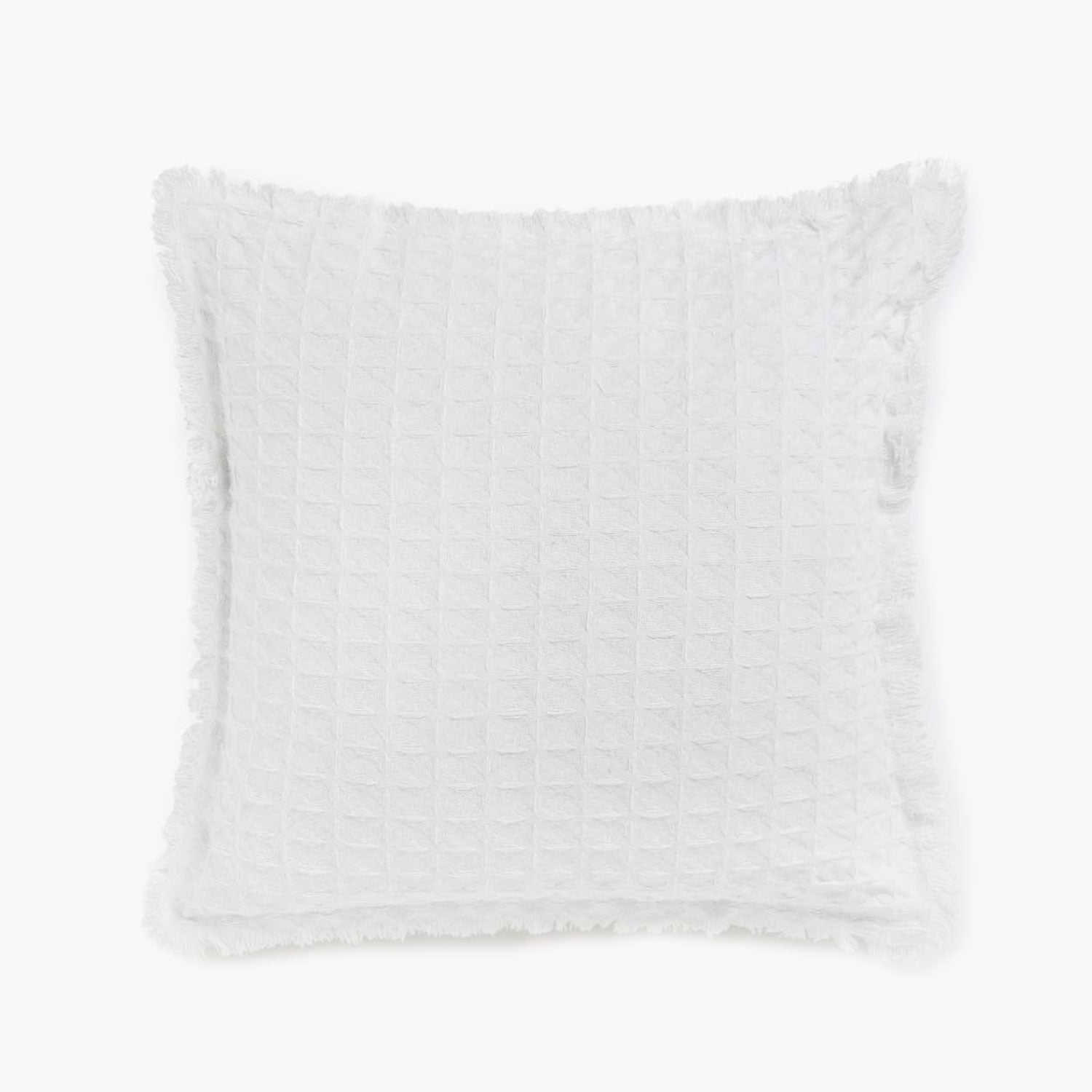 Funda Cojin Algodon Panal 45x45 Blanco - Form Design