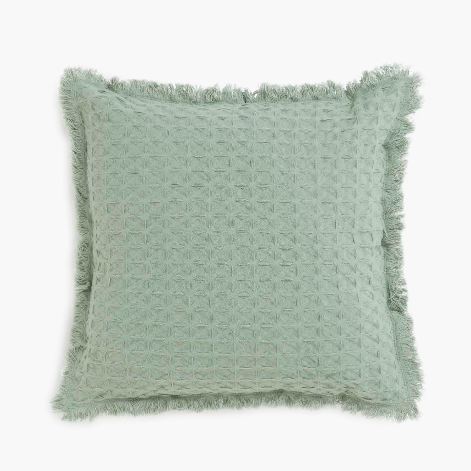 Funda Cojín Algodón Panal 45x45 Verde