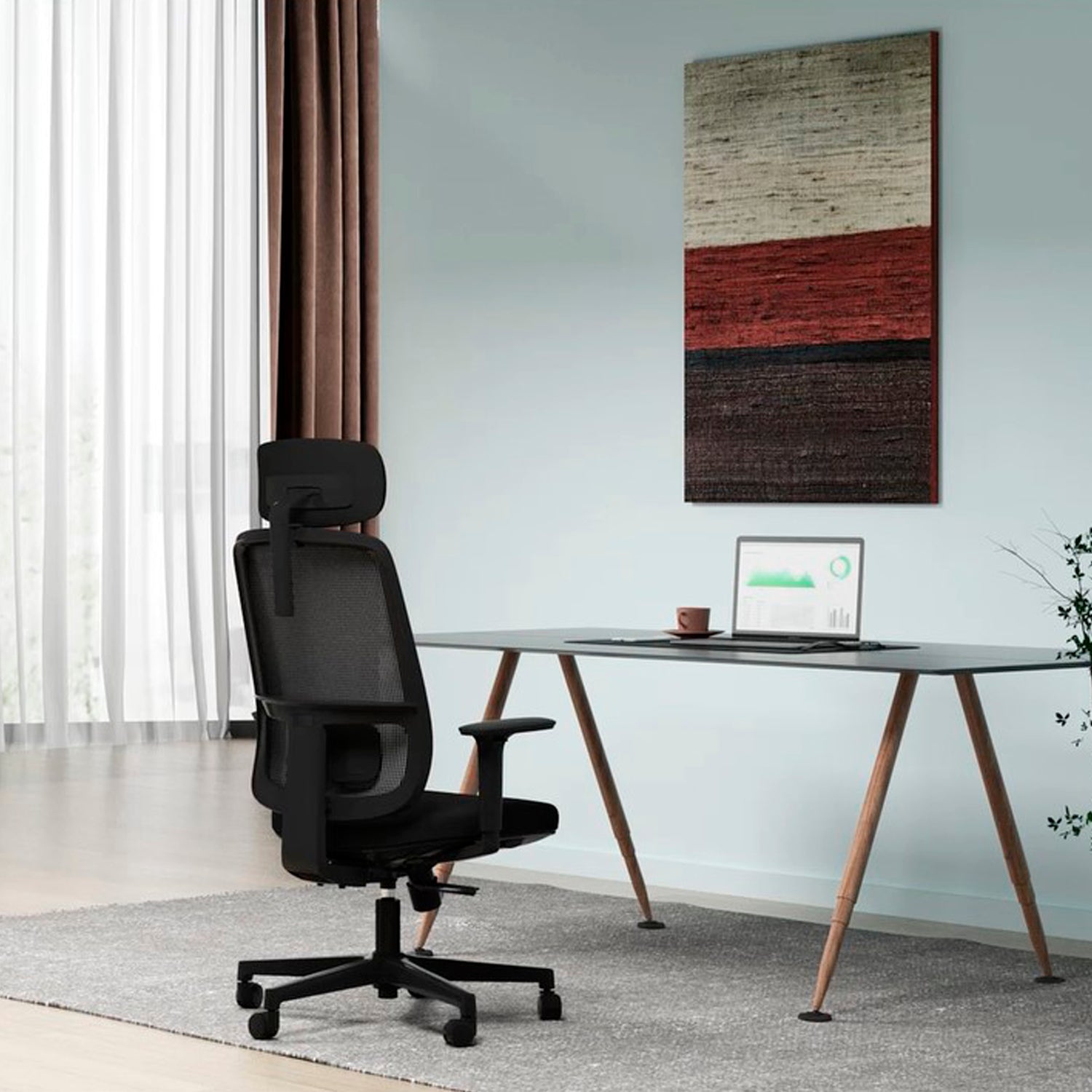 Silla Oficina Lotto con cabecero Negro - Form Design