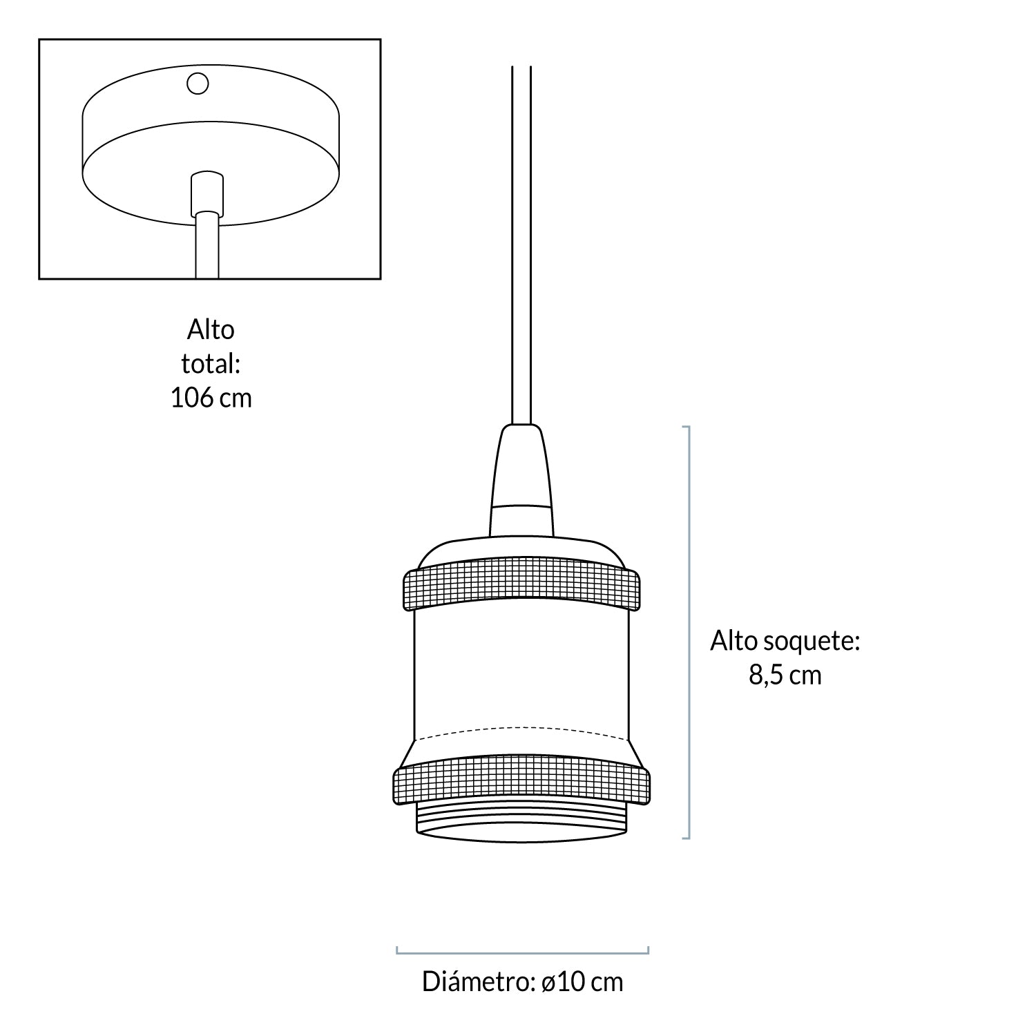 Lámpara de Colgar Soquete Bronce - Form Design