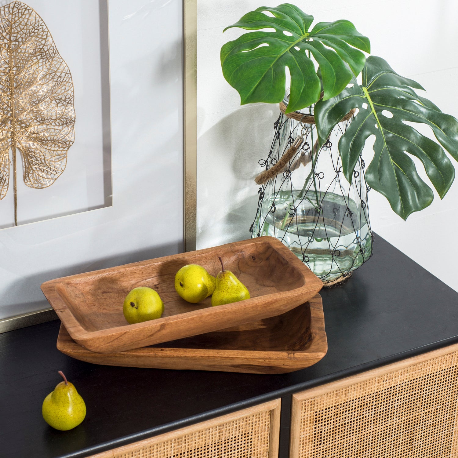 Set Bandejas Guara Teca Natural