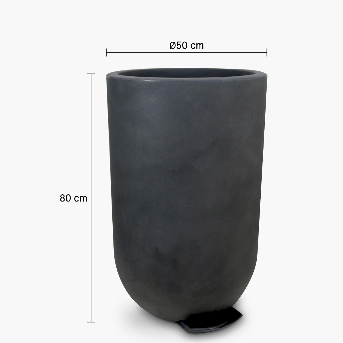 Macetero Plástico Lauca 80 Gris Oscuro