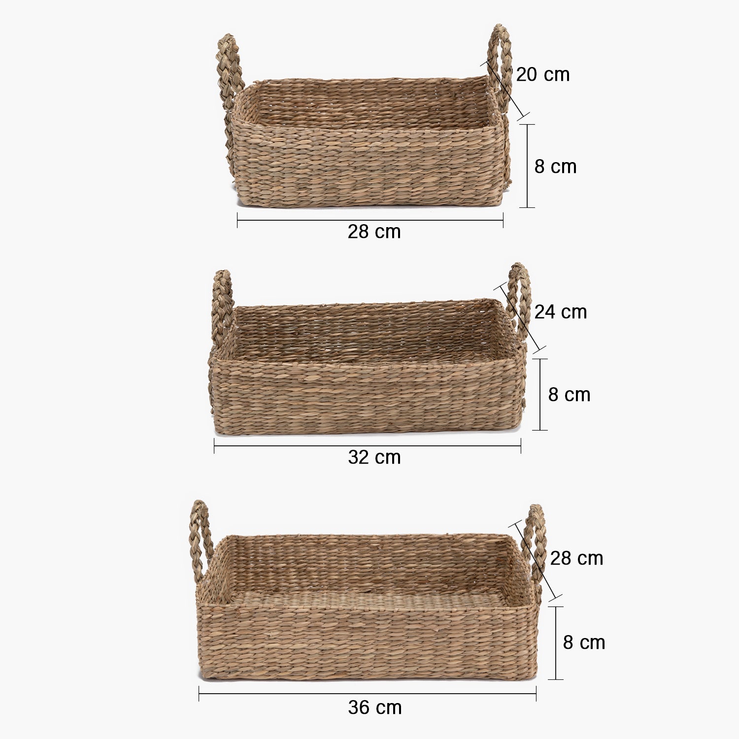 Pack de 3 Canastos Organizadores Amelia Natural