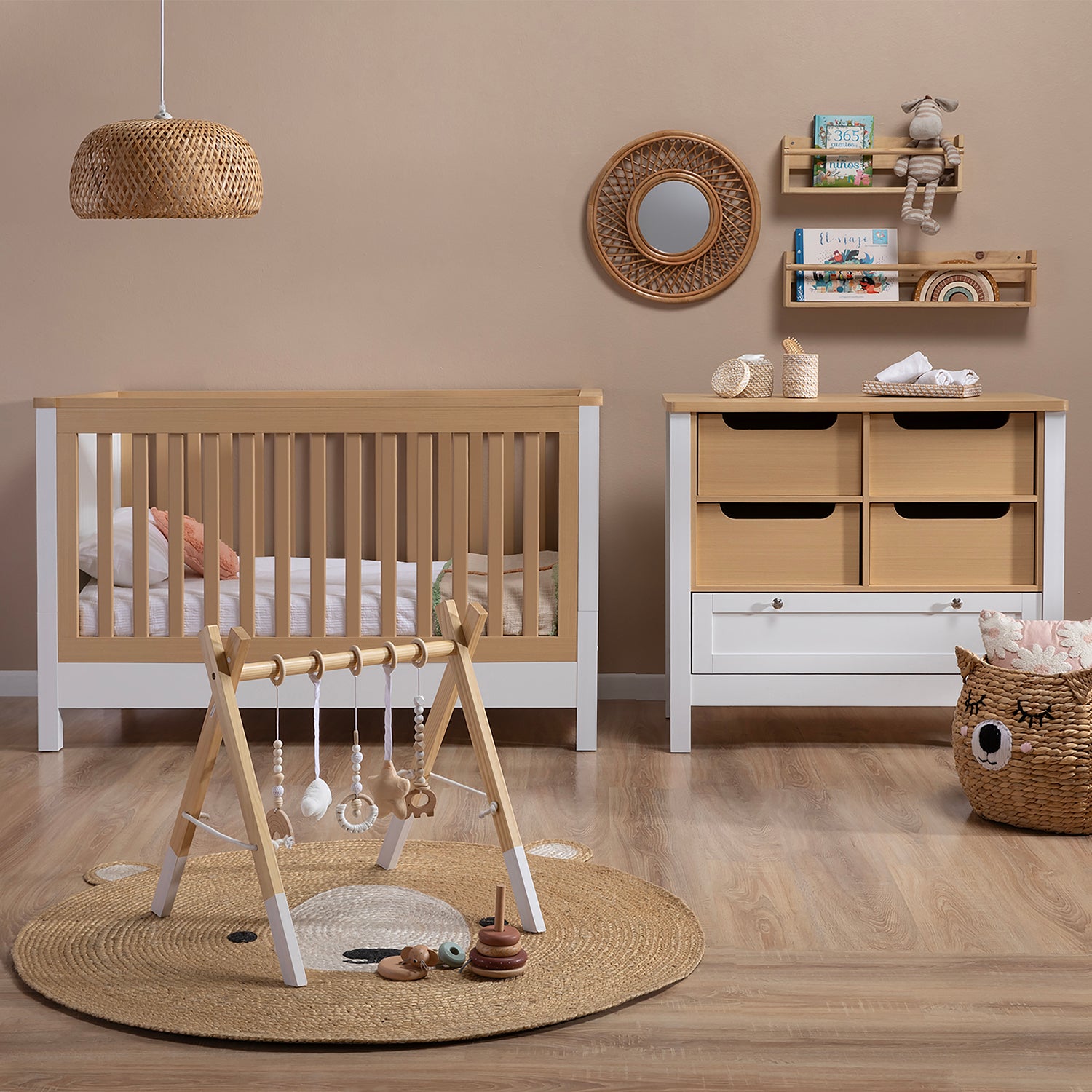 Gimnasio Infantil de Madera Aura Natura/Blanco