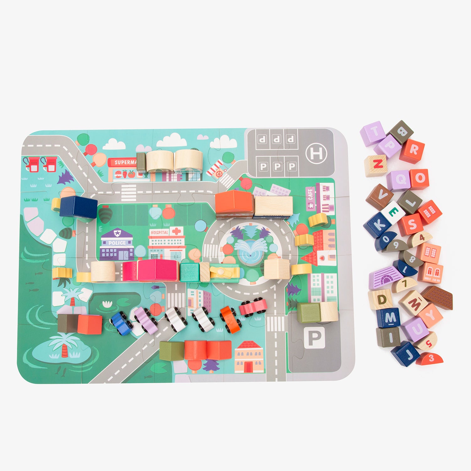 Bloques de Construcción Infantil de Madera Santiago Multicolor - Form Design