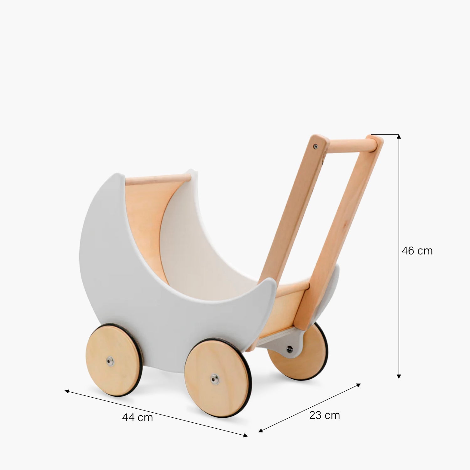 Coche para Muñecas Infantil de madera Samanta Gris claro