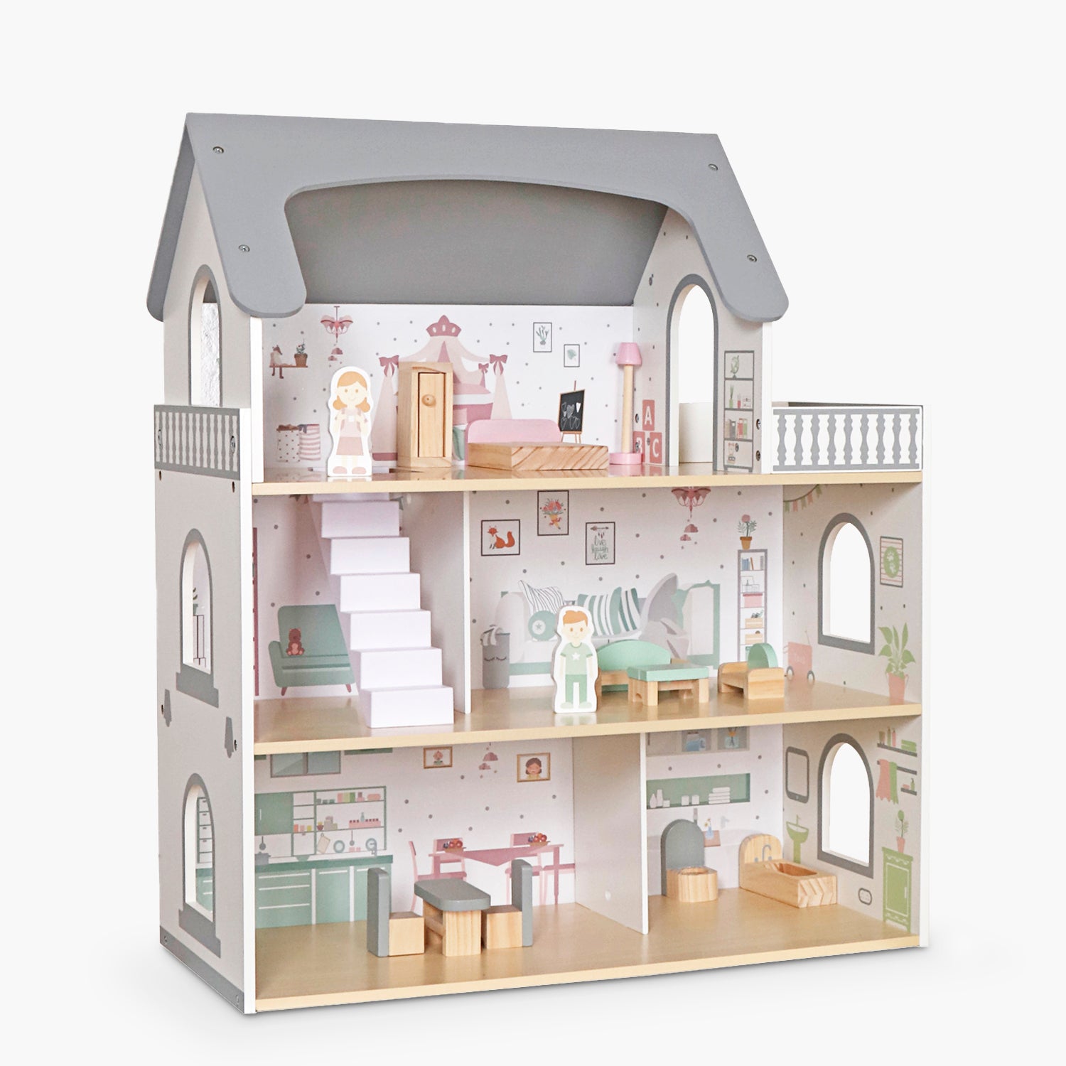 Casita de Muñecas Infantil de Madera Dana Multicolor