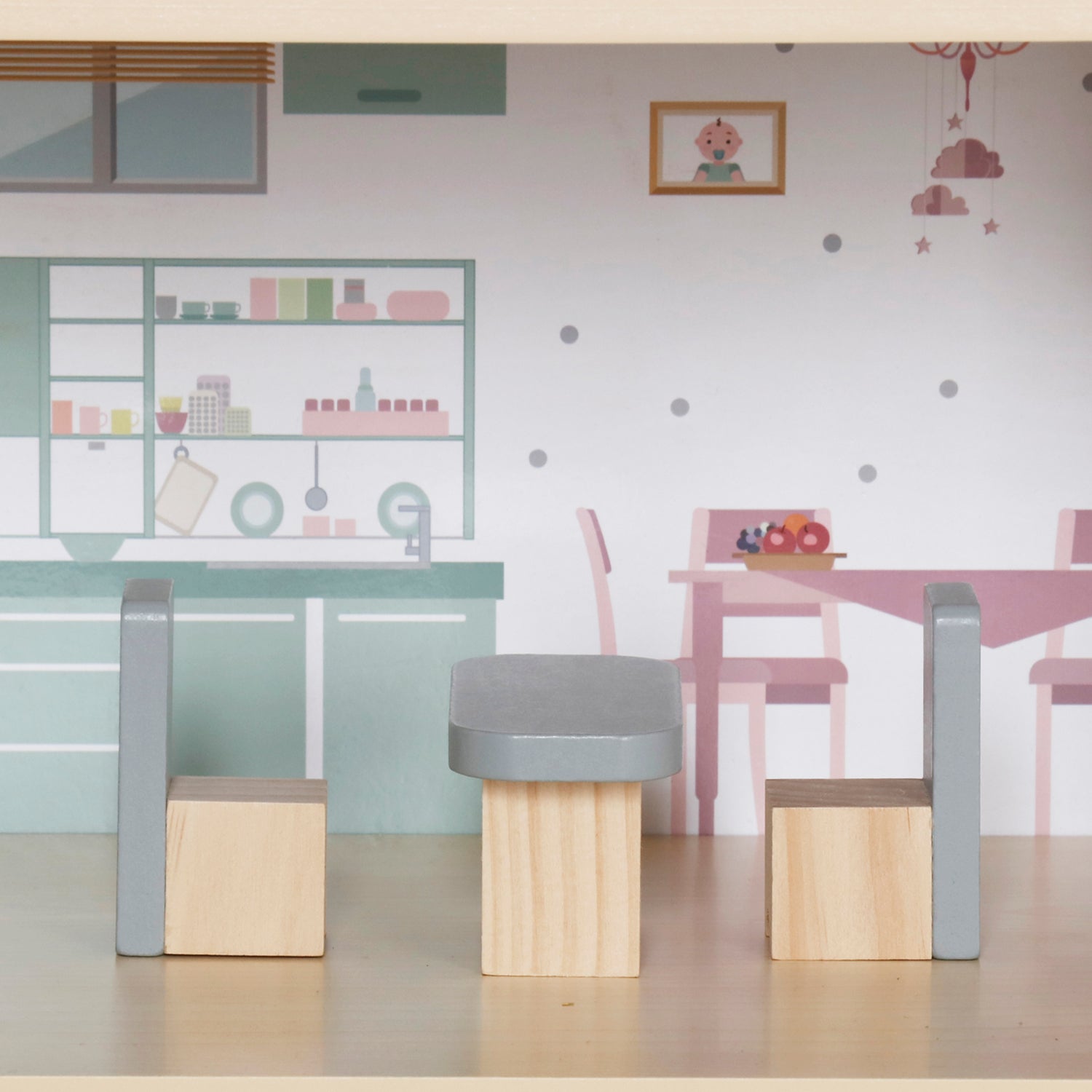 Casita de Muñecas Infantil de Madera Dana Multicolor