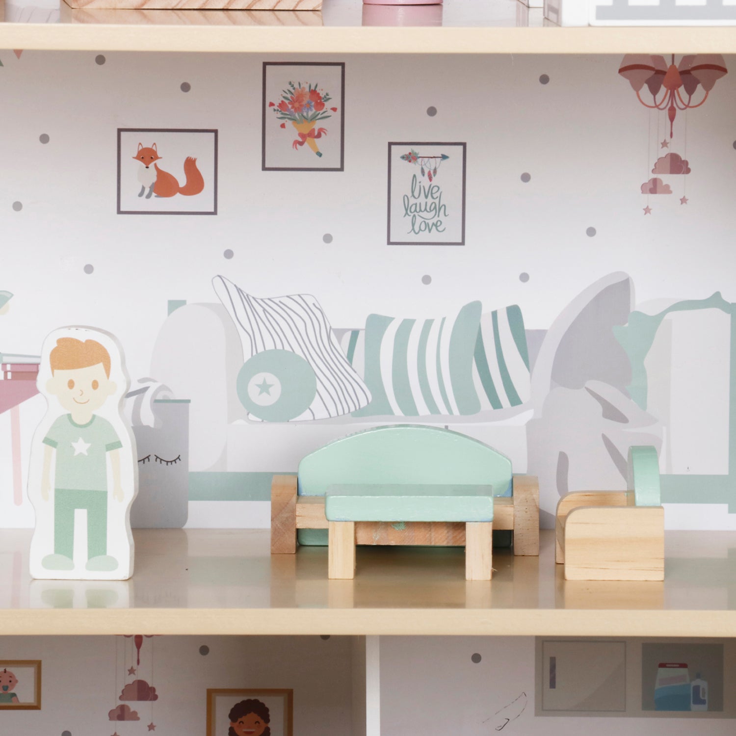 Casita de Muñecas Infantil de Madera Dana Multicolor