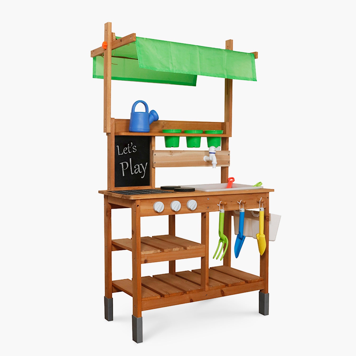 Estación de Jardinería Infantil de Madera Natural