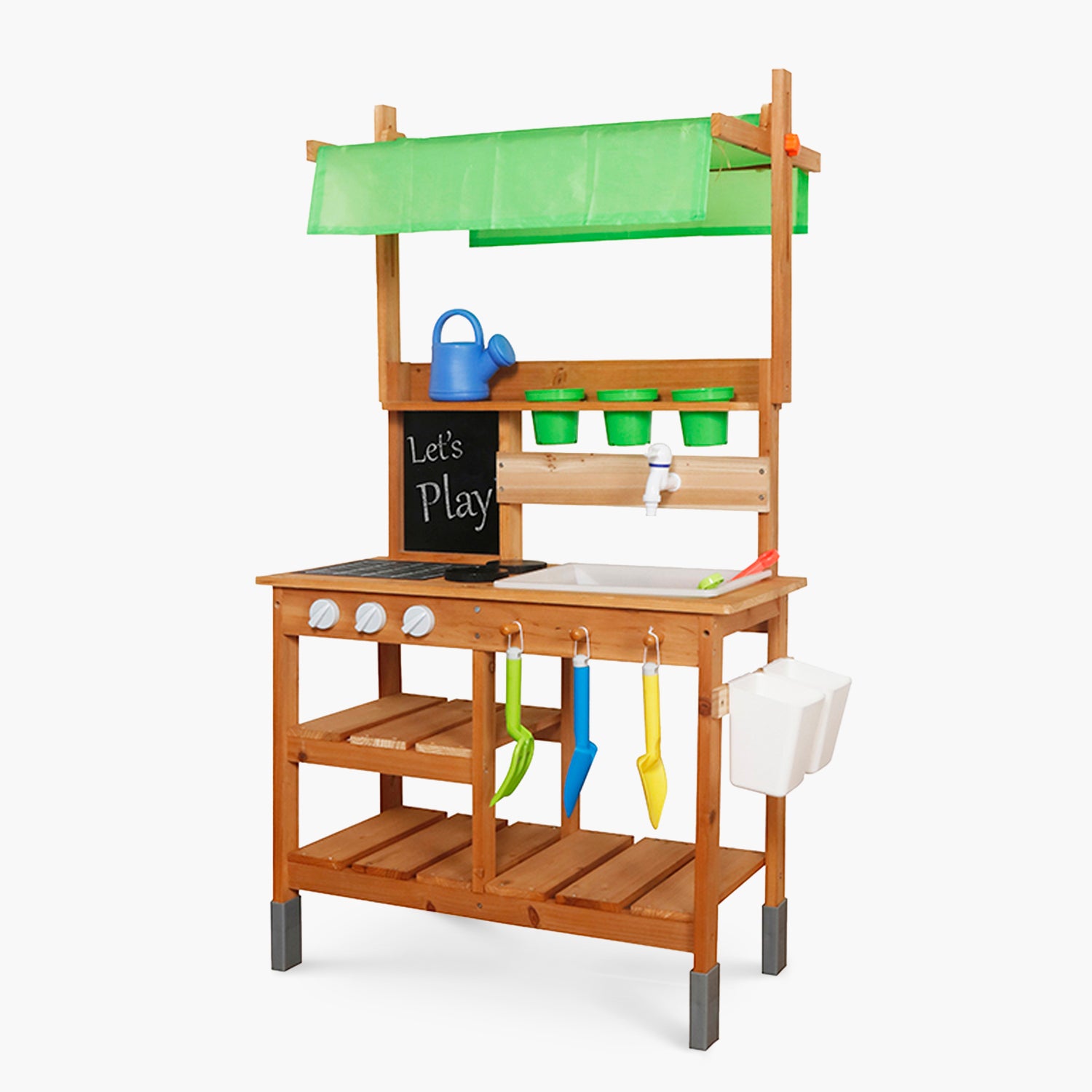 Estación de Jardinería Infantil de Madera Natural