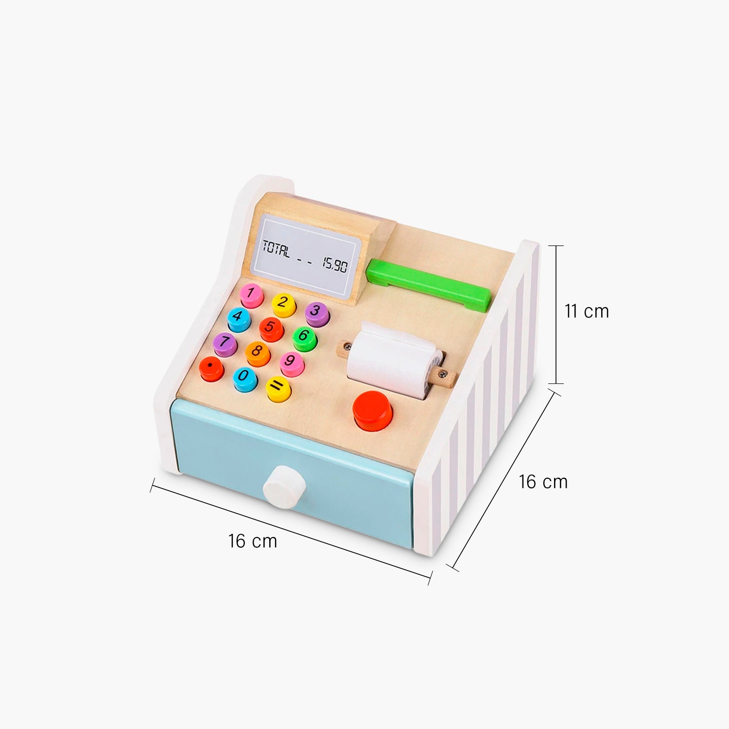 Caja Registradora Infantil de Madera Multicolor