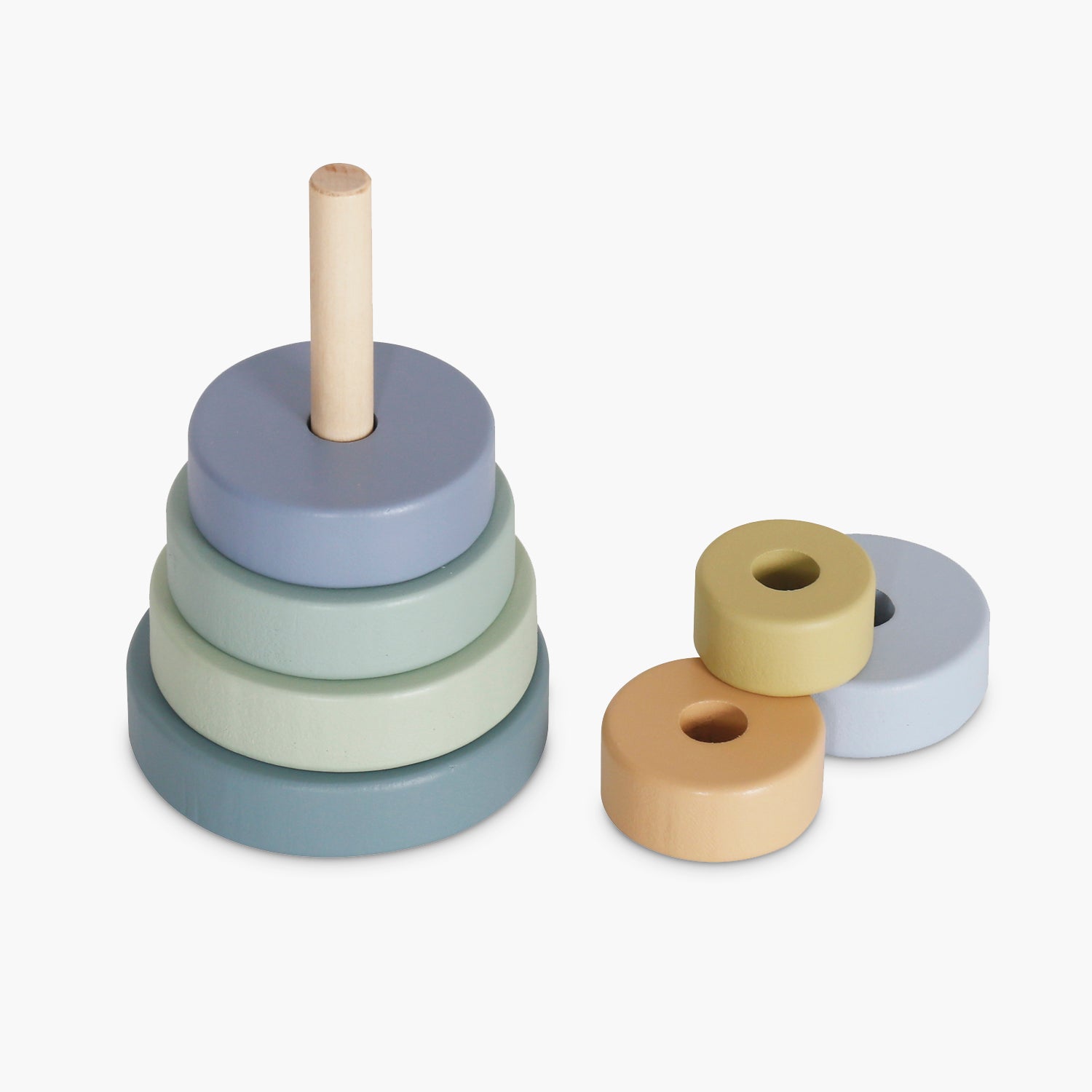 Figuras Apilables Infantil de Madera Celeste