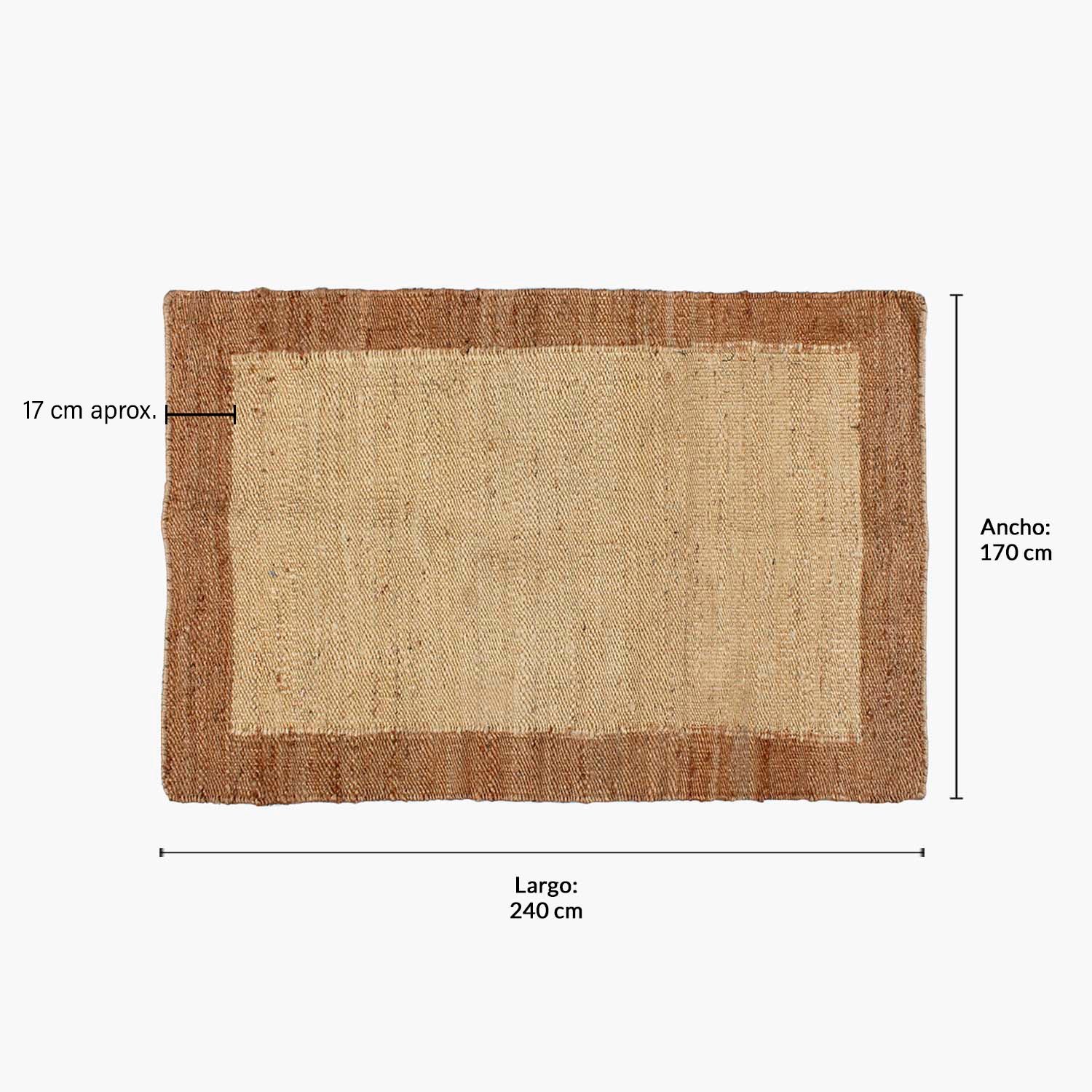 Alfombra Yute Nubia 170x240 Crudo - Form Design