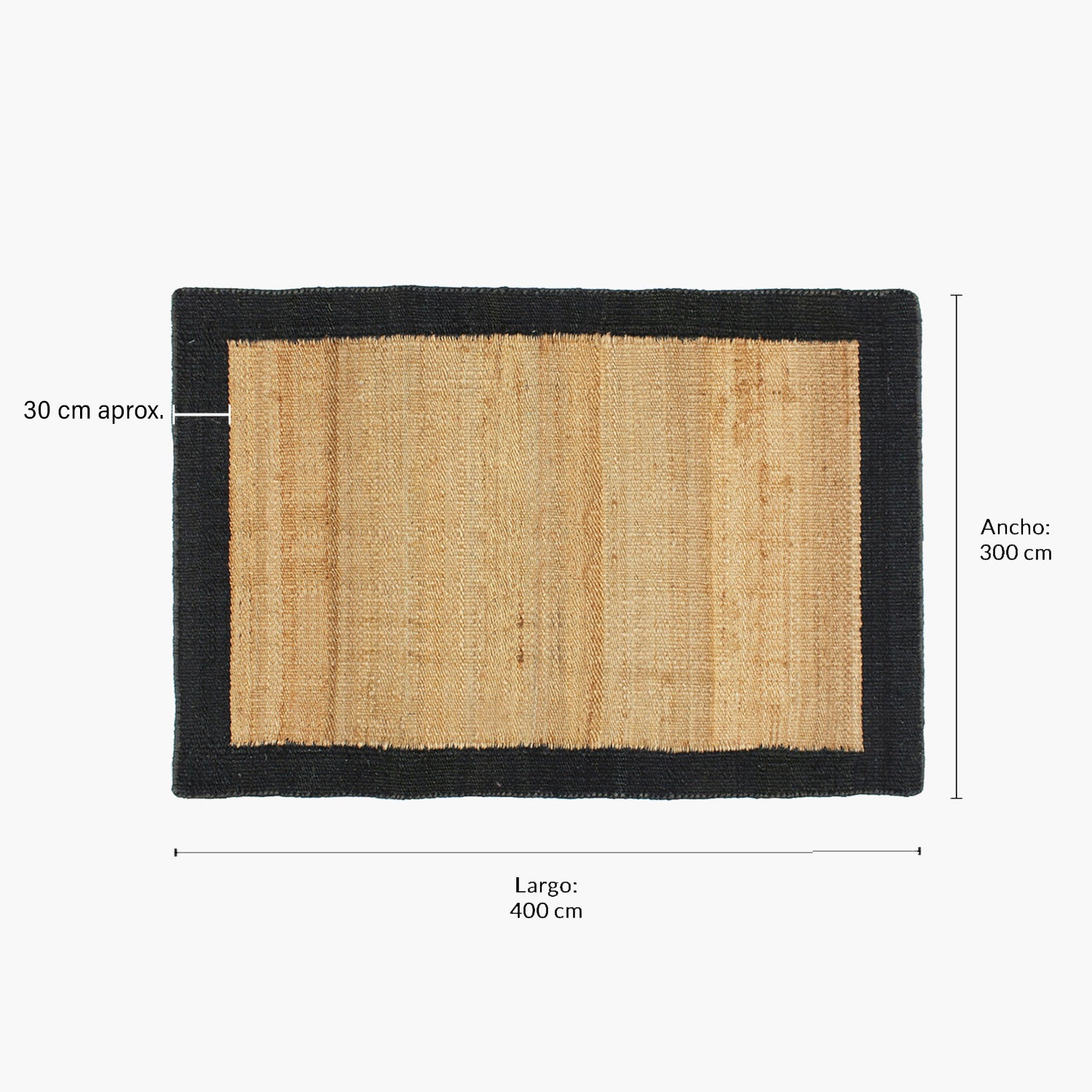 Alfombra Yute Nubia 300x400 Negro - Form Design