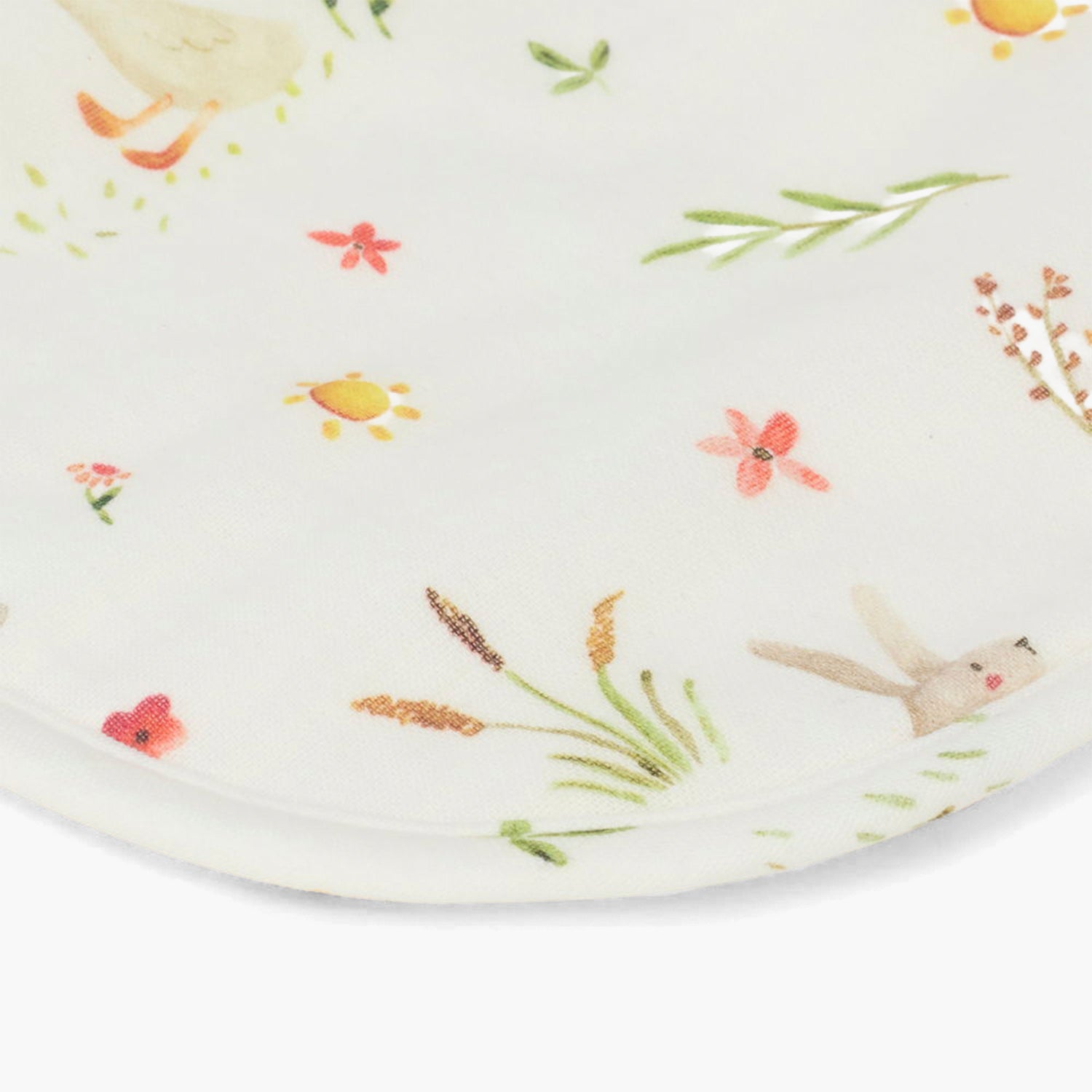 Babero Algodón Conejitos Blanco