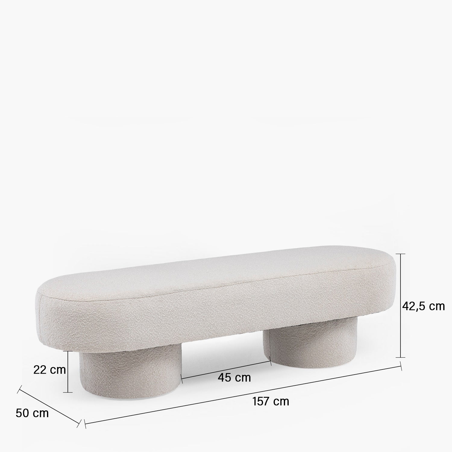 Banqueta Tapizada Benji Crema