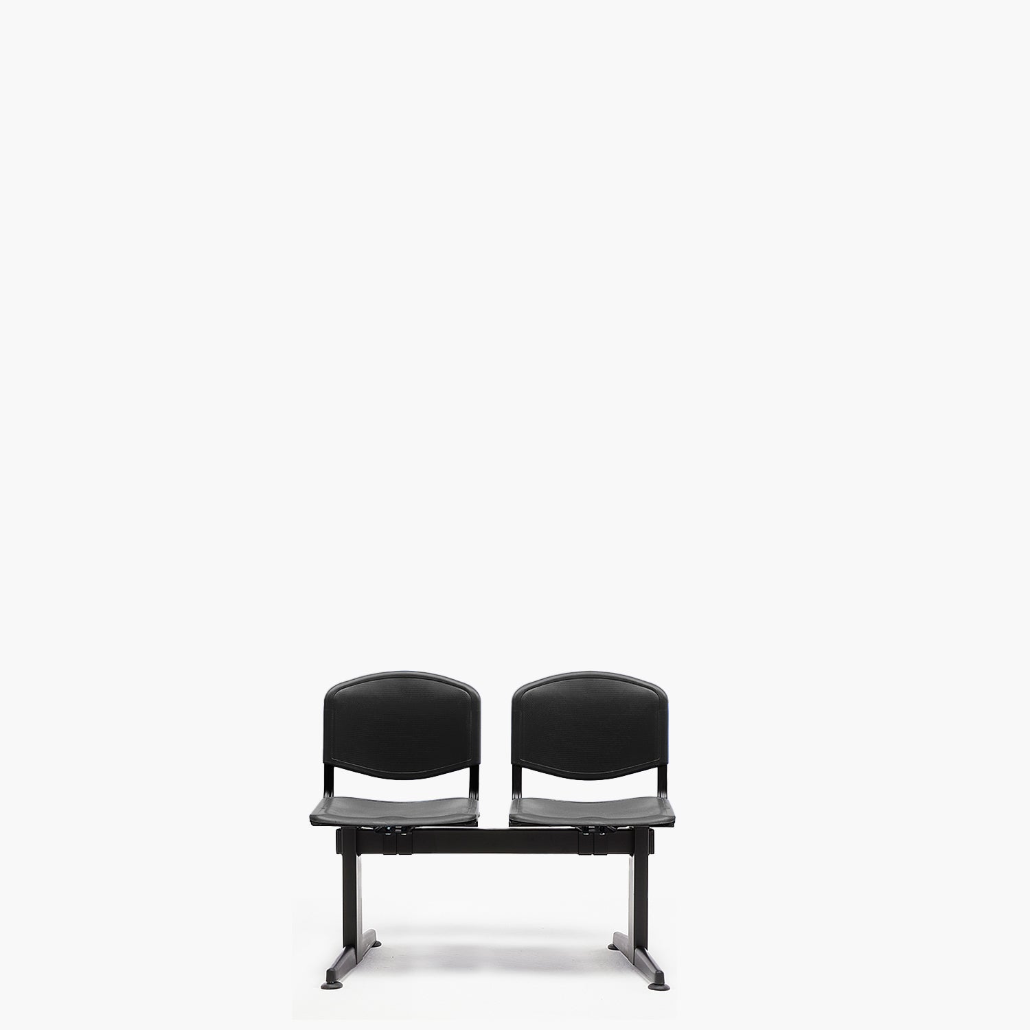 Banqueta Oficina Pata Recta ISO PP 2C Negro Base Negro - Form Design