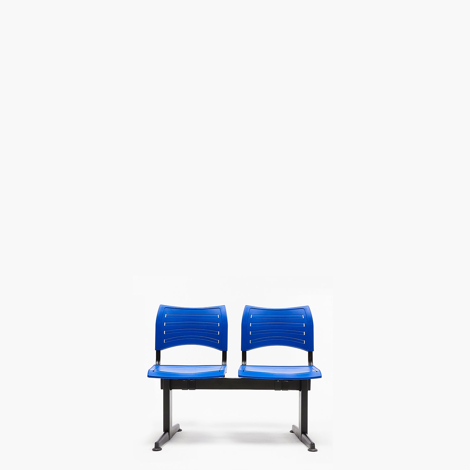 Banqueta Oficina Pata Recta Spring PP 2C Azul Base Negro - Form Design