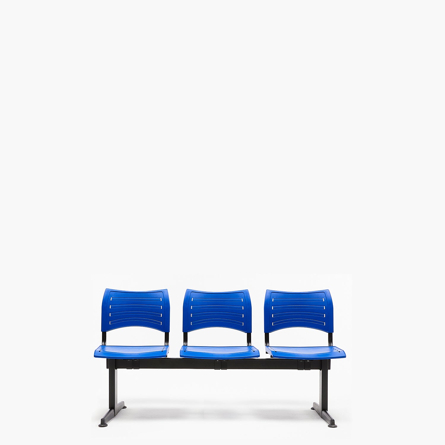 Banqueta Oficina Pata Recta Spring PP 3C Azul Base Negro - Form Design