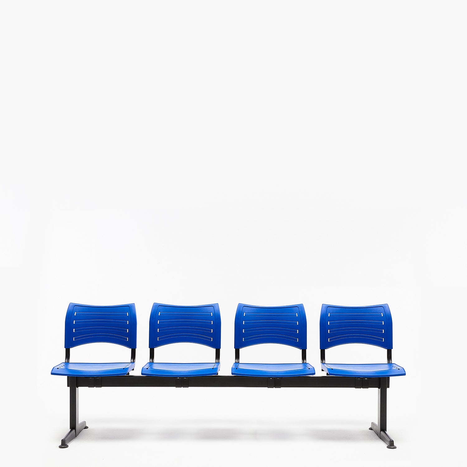 Banqueta Oficina Pata Recta Spring PP 4C Azul Base Negro - Form Design