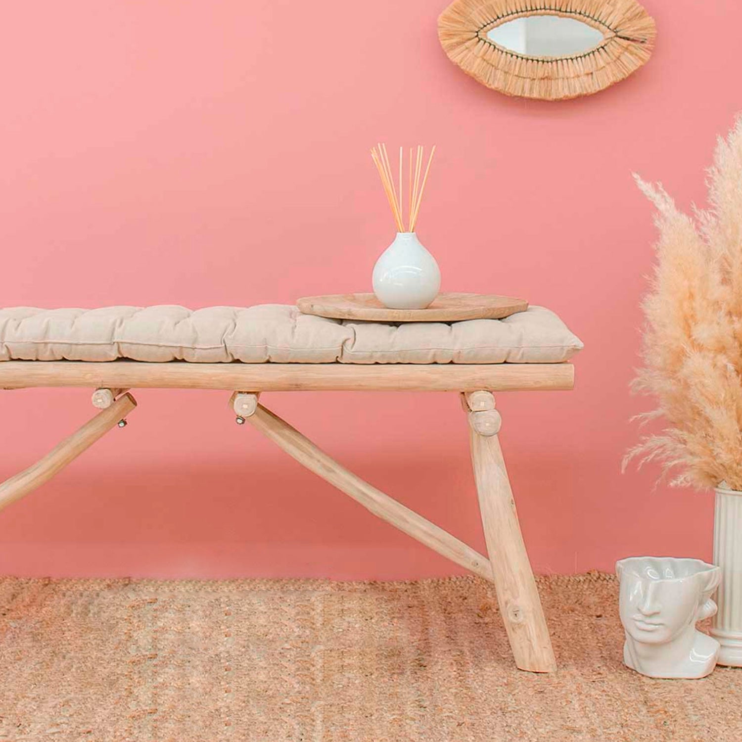 Cojin Banqueta Algodon Gavema 120x40 Lino - Form Design