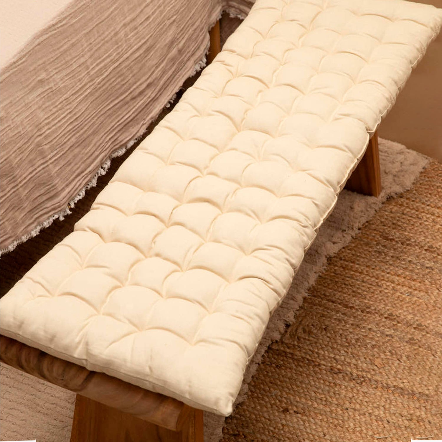 Cojin Banqueta Algodon Gavema 120x40 Crudo - Form Design