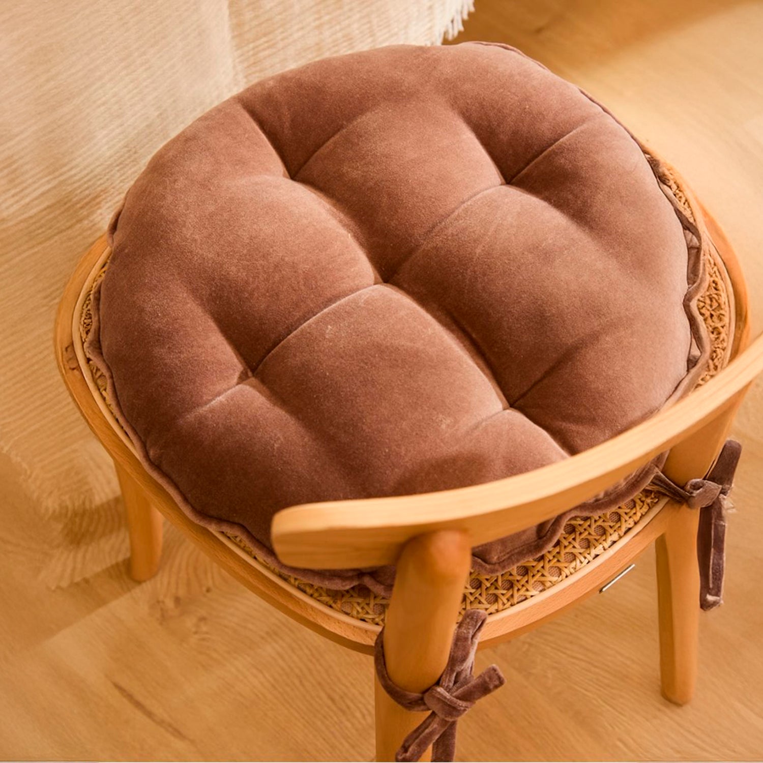 Cojín de Silla Velur Diam 40 Café