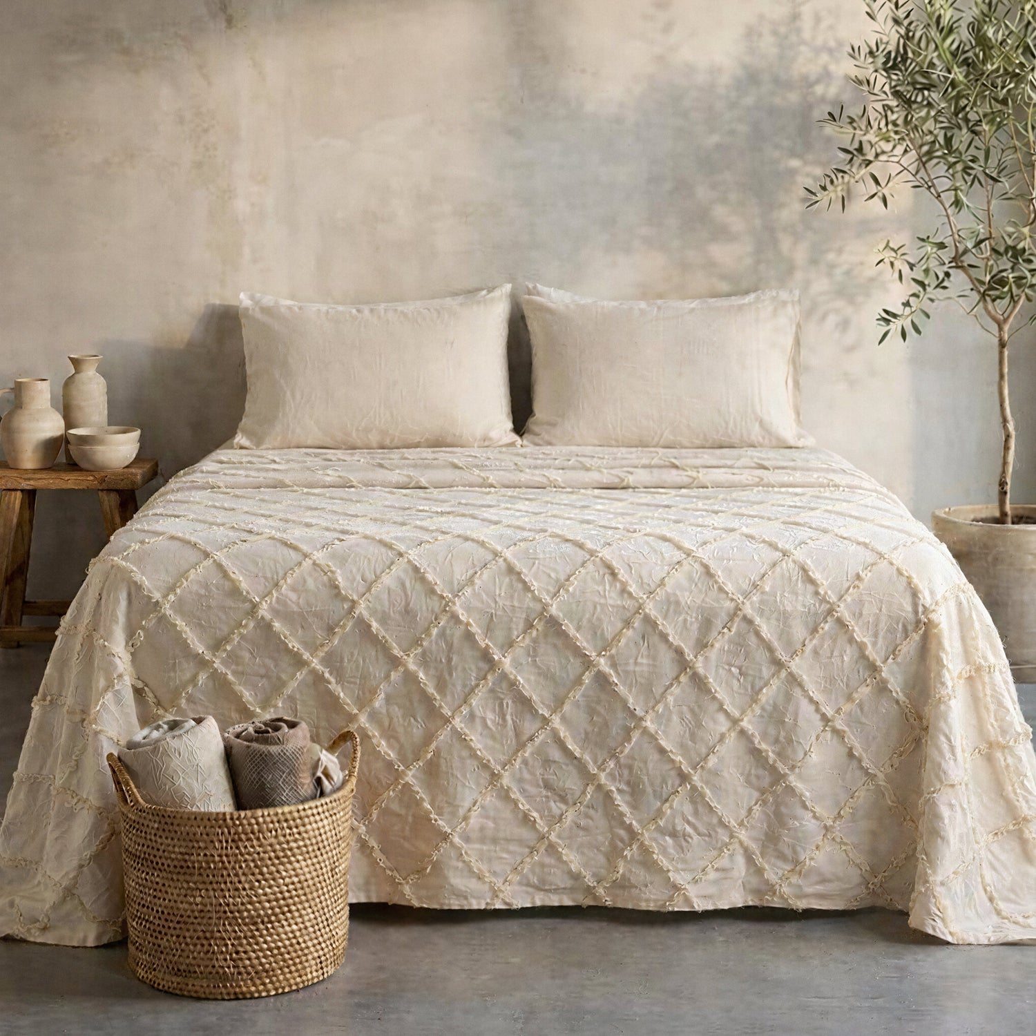 Cubrecama Royal2 240x260 Crudo (cama 2 plazas o Queen)