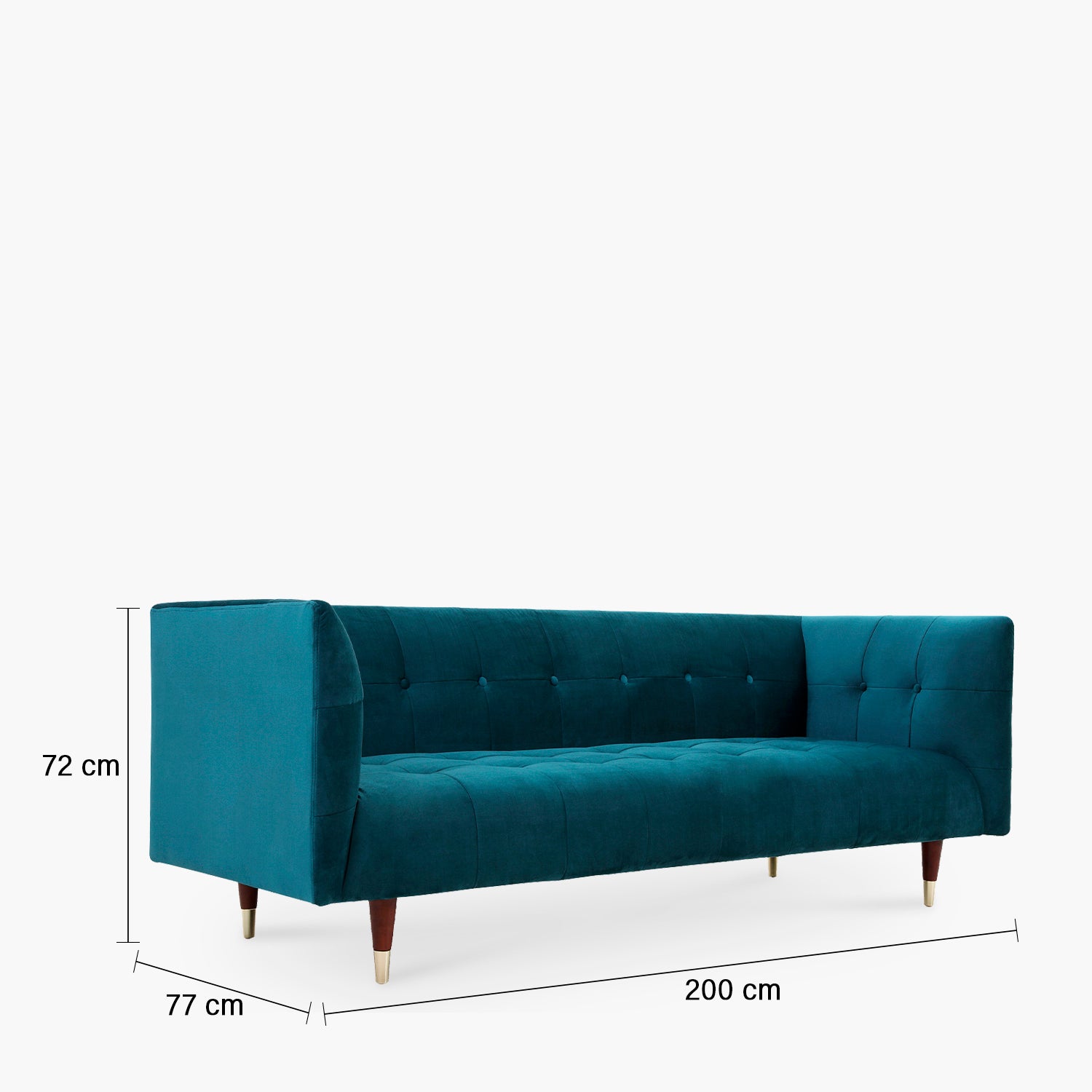 Sofá Ponti 3C velvet azul