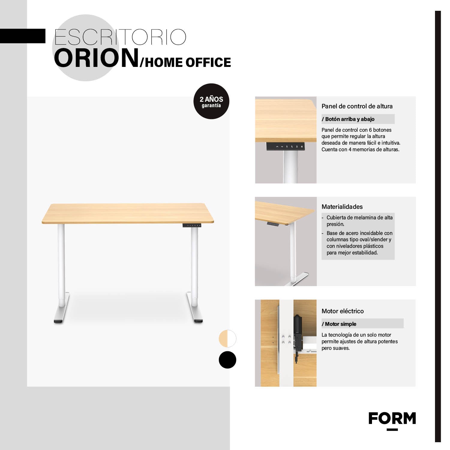 Escritorio Home Office Orion Eléctrico Natural