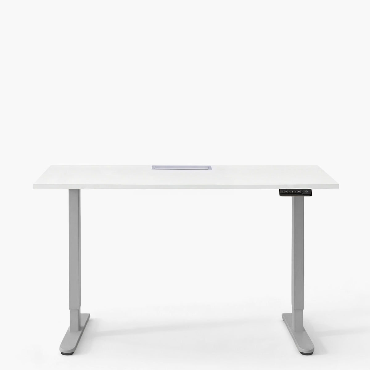 Escritorio Cosmo 160x70 Eléctrico Dual Lite con pasacables Blanco/Gris