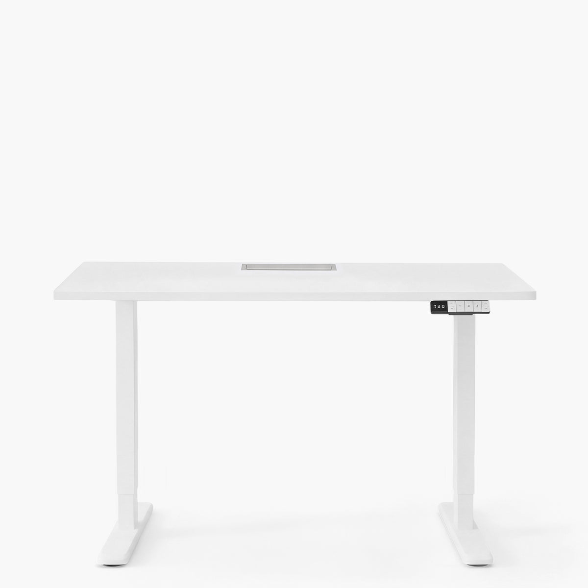 Escritorio Cosmo 160x70 Eléctrico Dual Pro con pasacables Blanco/Blanco